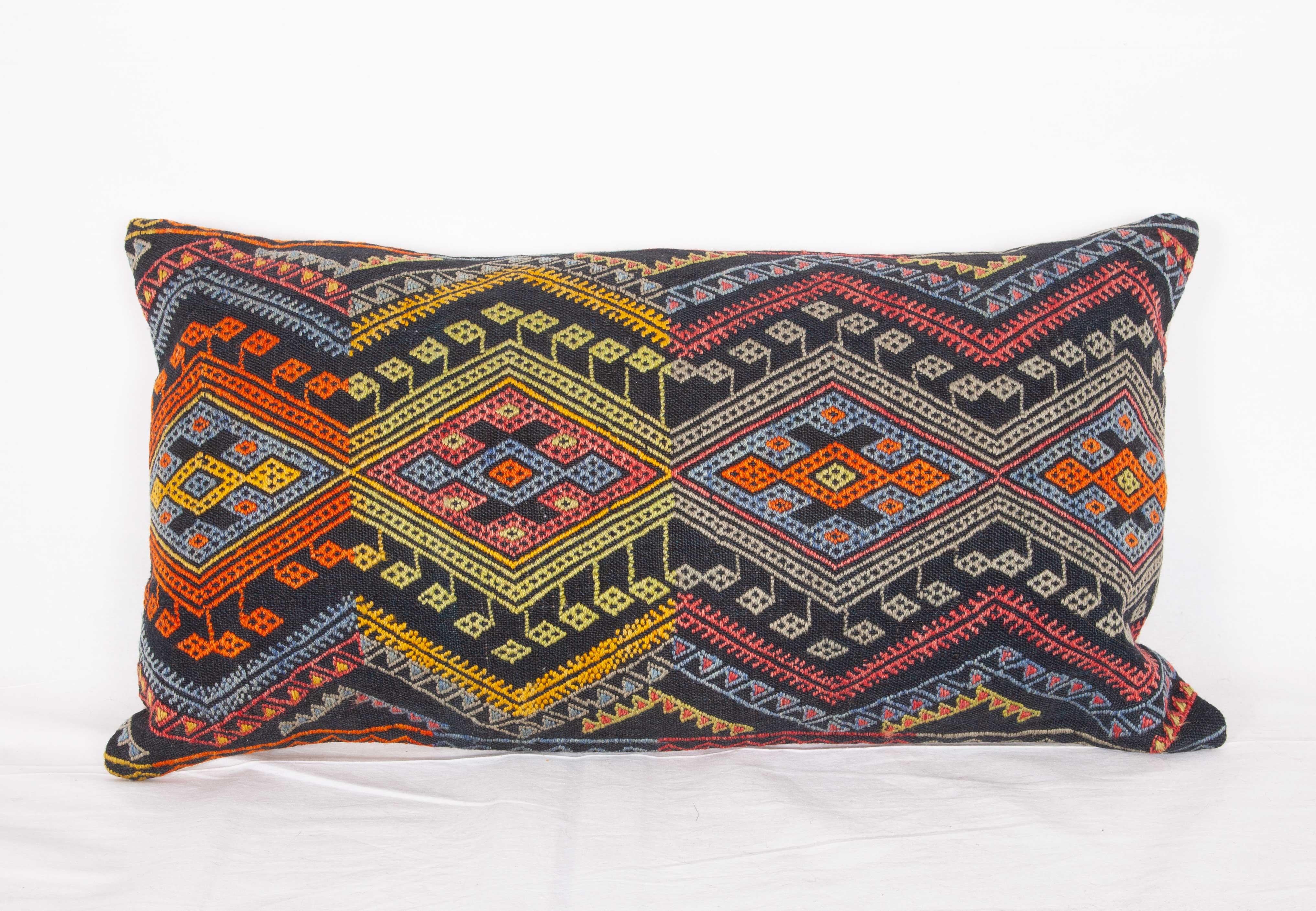 Turkish Antique Kilim Pillow Cases Made from a Late 19th Century Anatolian Cicim Kilim