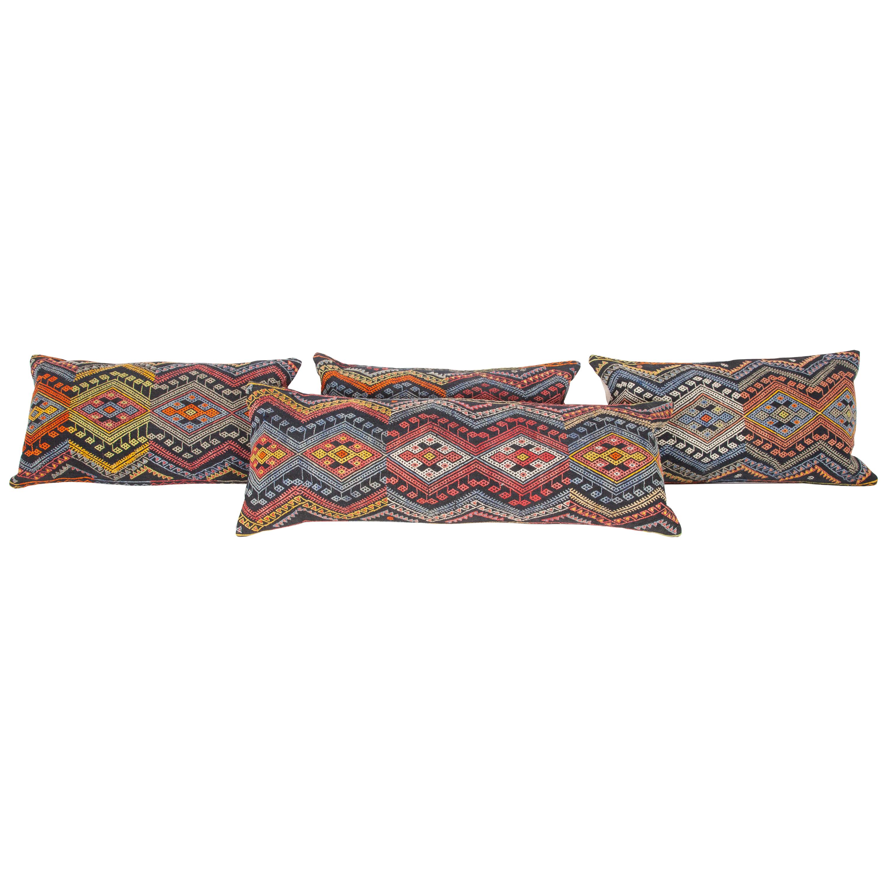 Antique Kilim Pillow Cases Made from a Late 19th Century Anatolian Cicim Kilim