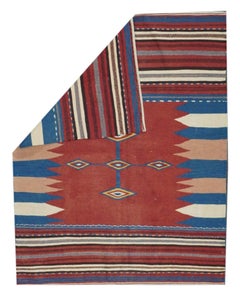 Antiker Kelim-Teppich 3'8'' x 4'8''