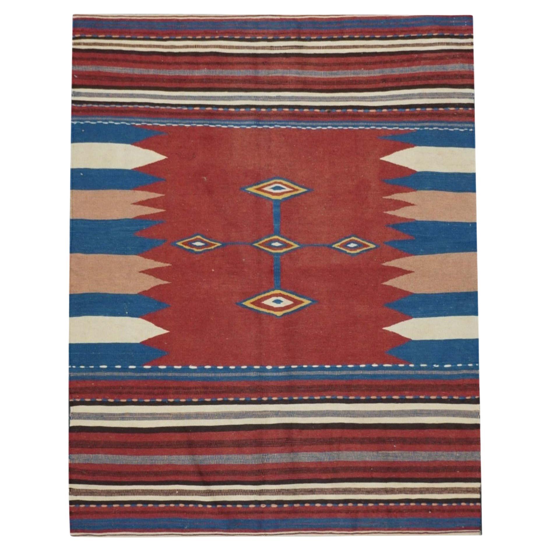 Antique Kilim Rug 3'8'' x 4'8''