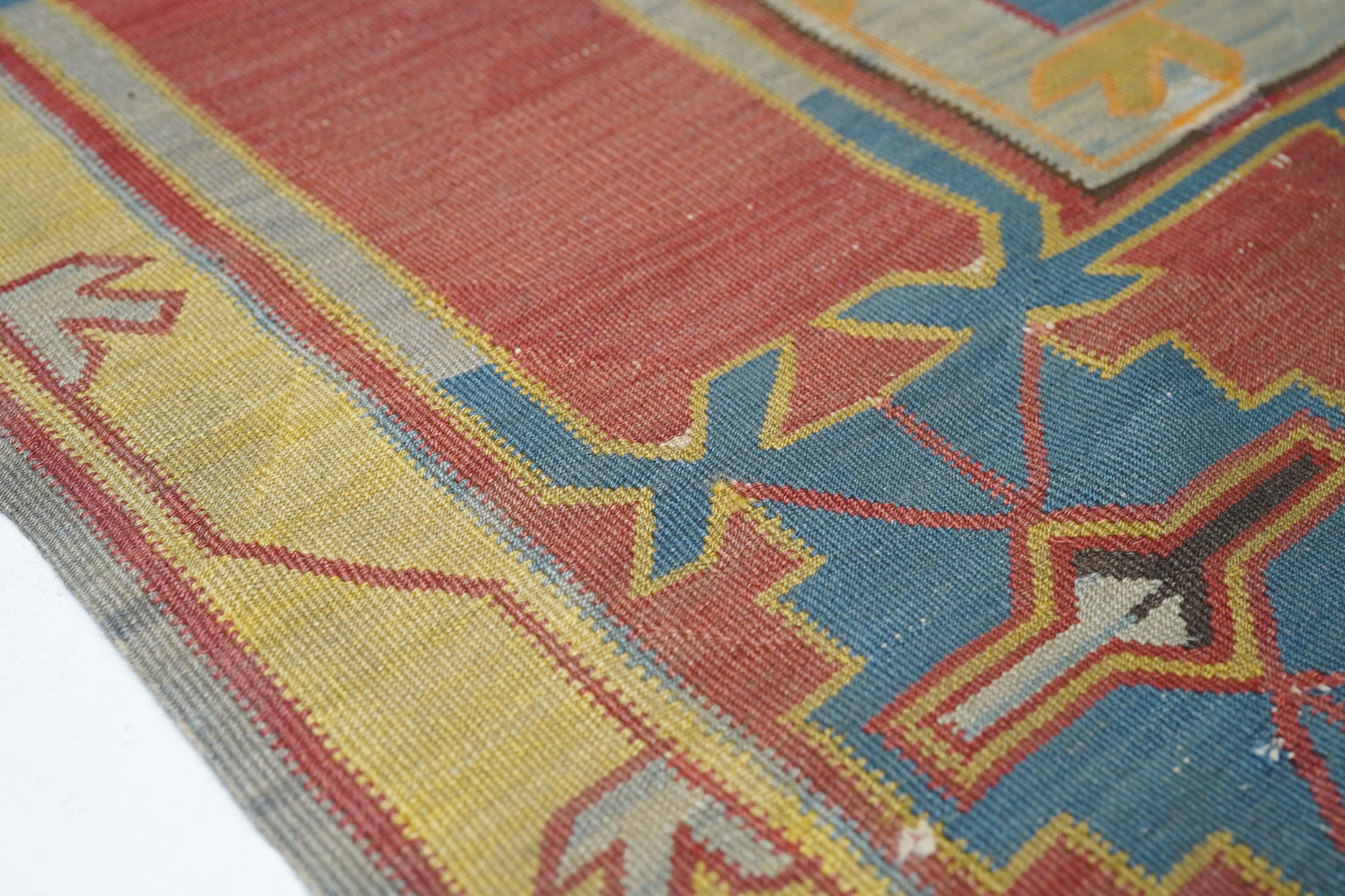 Annodato a mano Rug & Kilim antico 4'9'' x 8'9'' in vendita