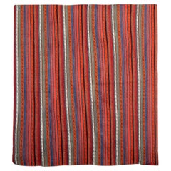 Antique Kilim Rug Handwoven Jajim Textile Striped Rug Boho Wall Hanging Carpet