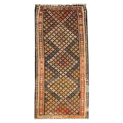 Antique Kilim Rug Handwoven Oriental Carpet Geometric