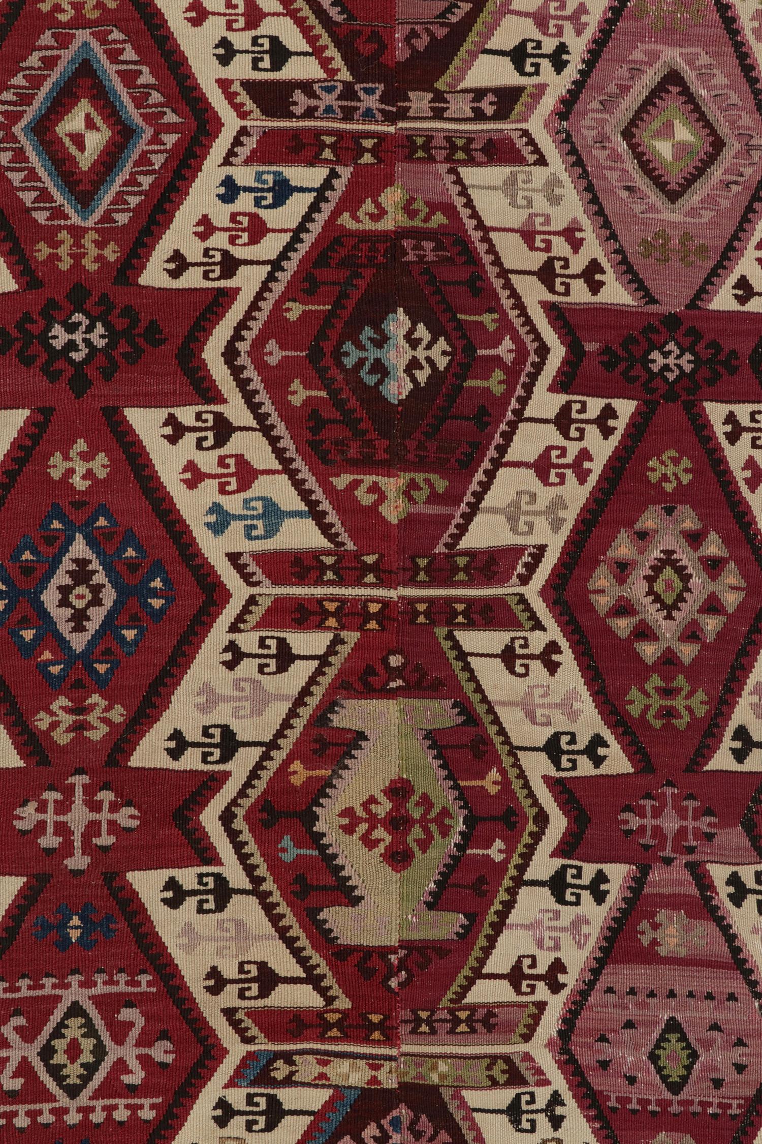 Antique Kilim Rug in Red, Brown, Beige Tribal Geometric Pattern by Rug & Kilim In Good Condition For Sale In Long Island City, NY