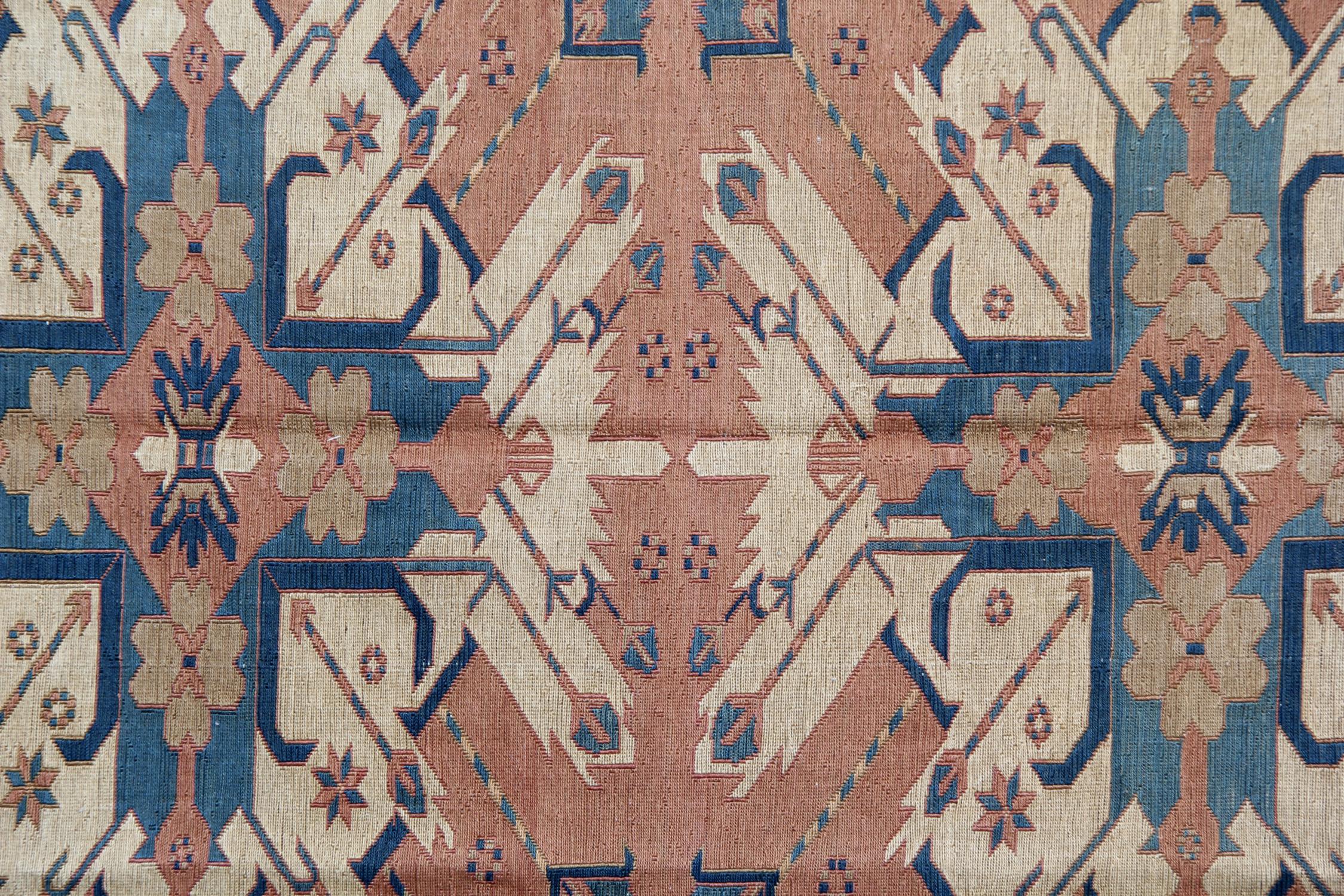 Tribal Antique Kilim Rug Soumak Kilim Handmade Carpet Geometric Rug