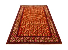 Antique Kilim Rugs Armenian Handmade Floral Kilim Red Wool Rug