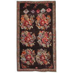 Alfombra Kilim Floral Antigua, Alfombra Hecha a Mano y Alfombra Tejida a Mano en Karabagh