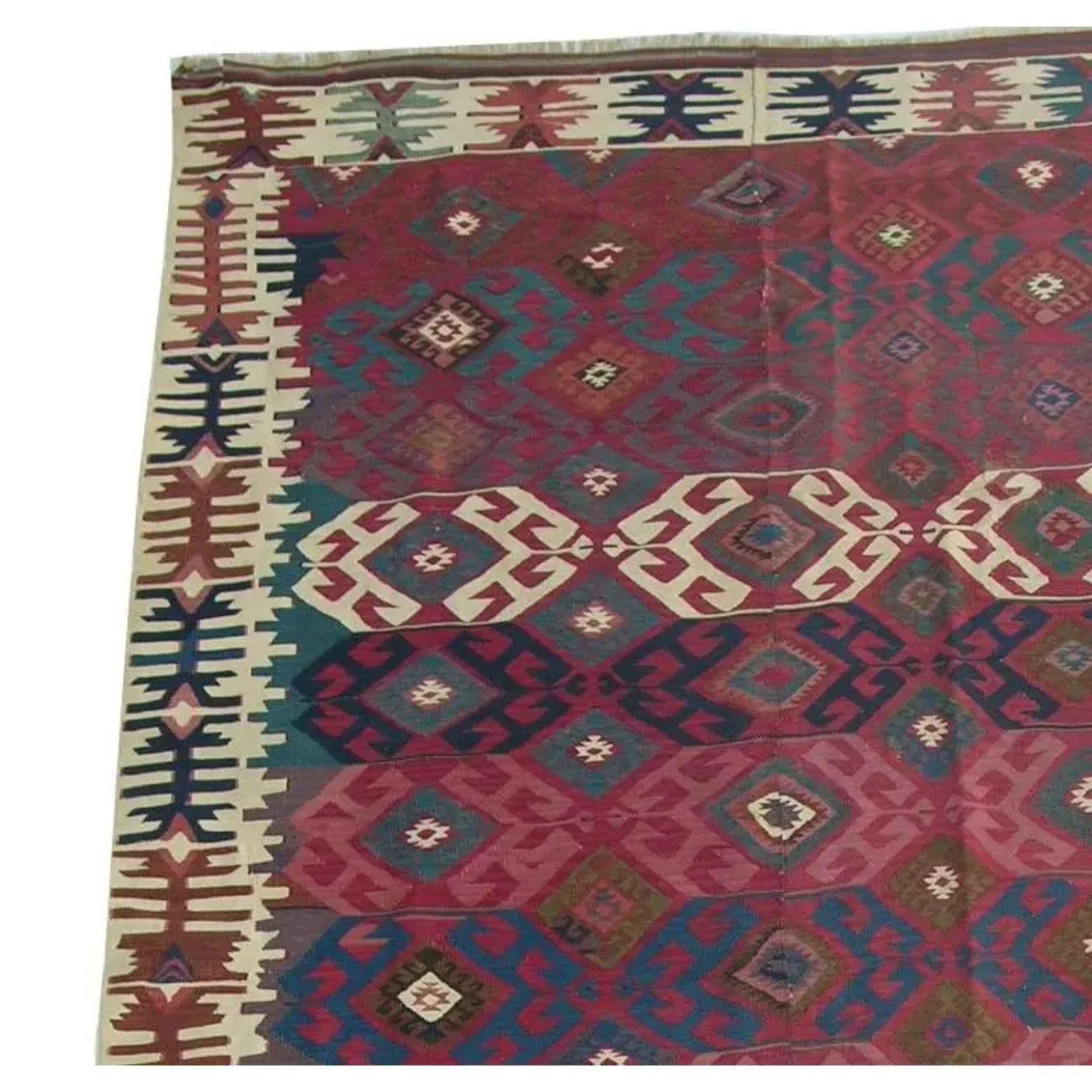 Early 20th Century Antique Kilim Runner 10'7'' X 5'7'' For Sale