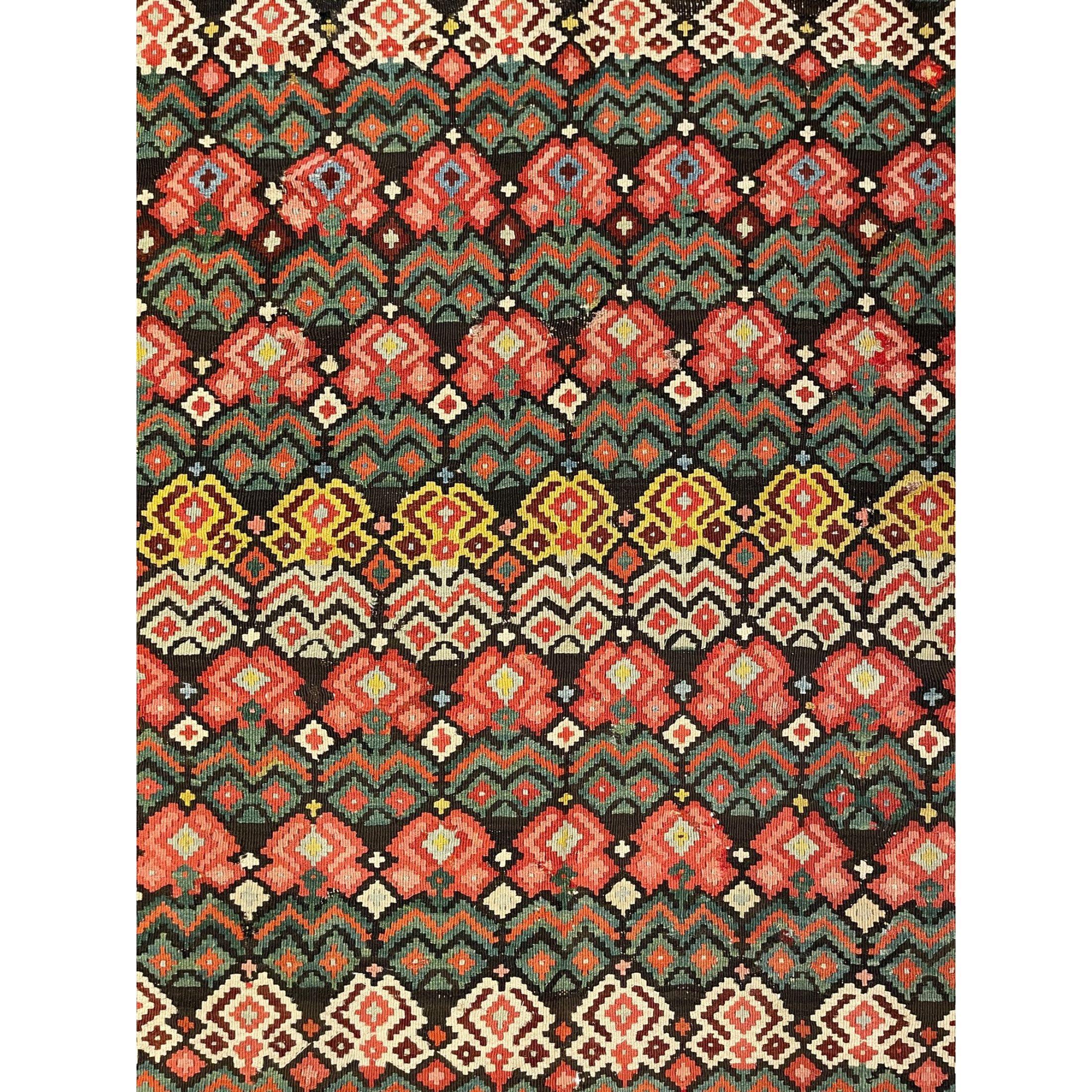 Antique rugs that are called “Kilim rugs”, primarily refer to a type of flat weave rug that was produced without knotted pile. Because these antique rugs are found across the globe, each region has a different pronunciation and spelling of the name