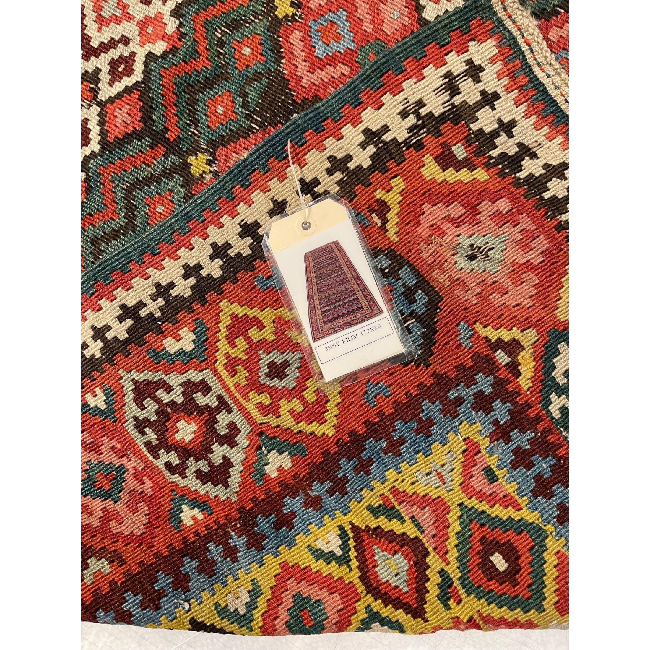 Asian Antique Kilim Runner Rug 17'2'' X 6'11'' For Sale