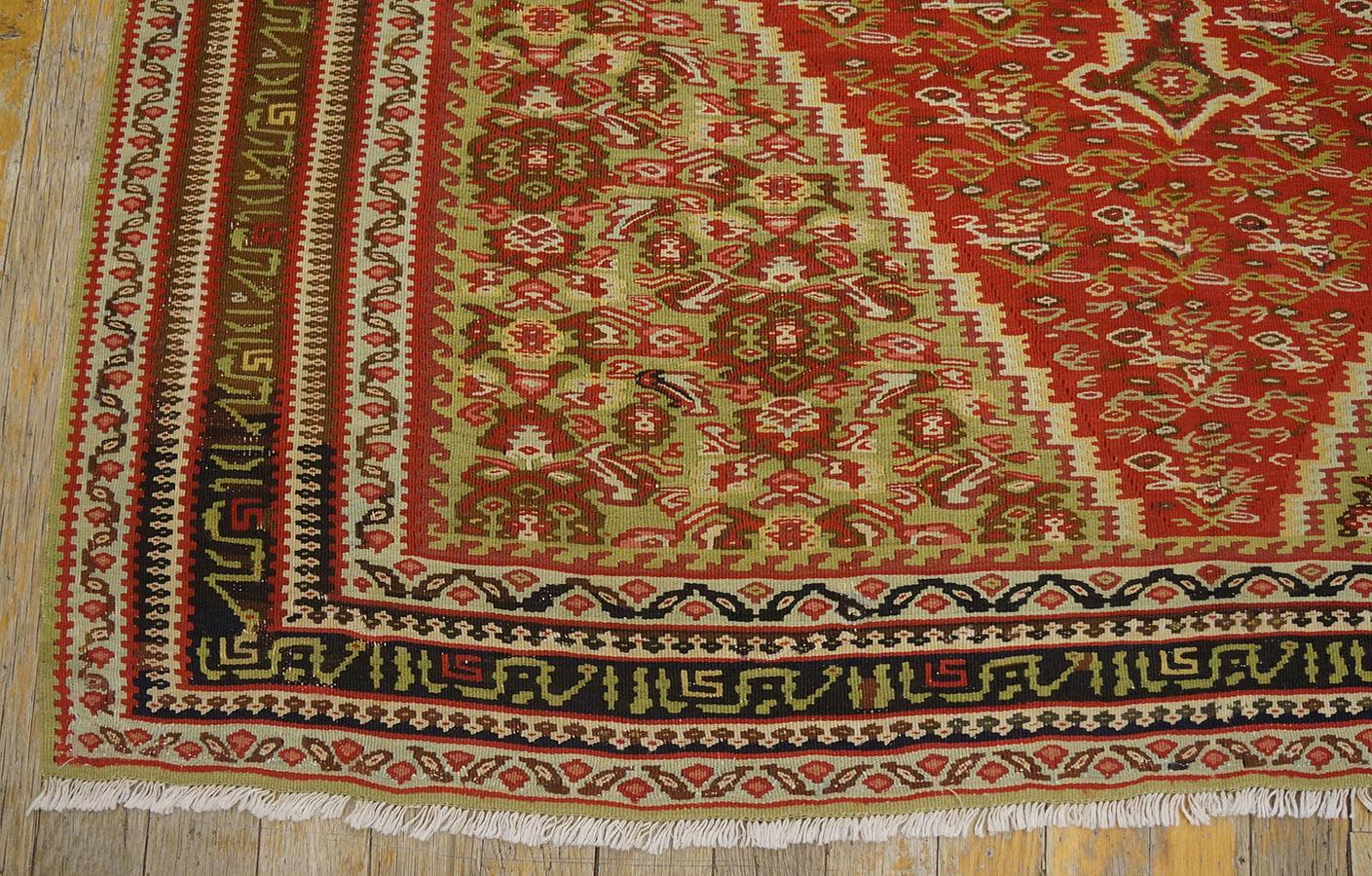 Hand-Knotted Antique Kilim Senneh Rug For Sale