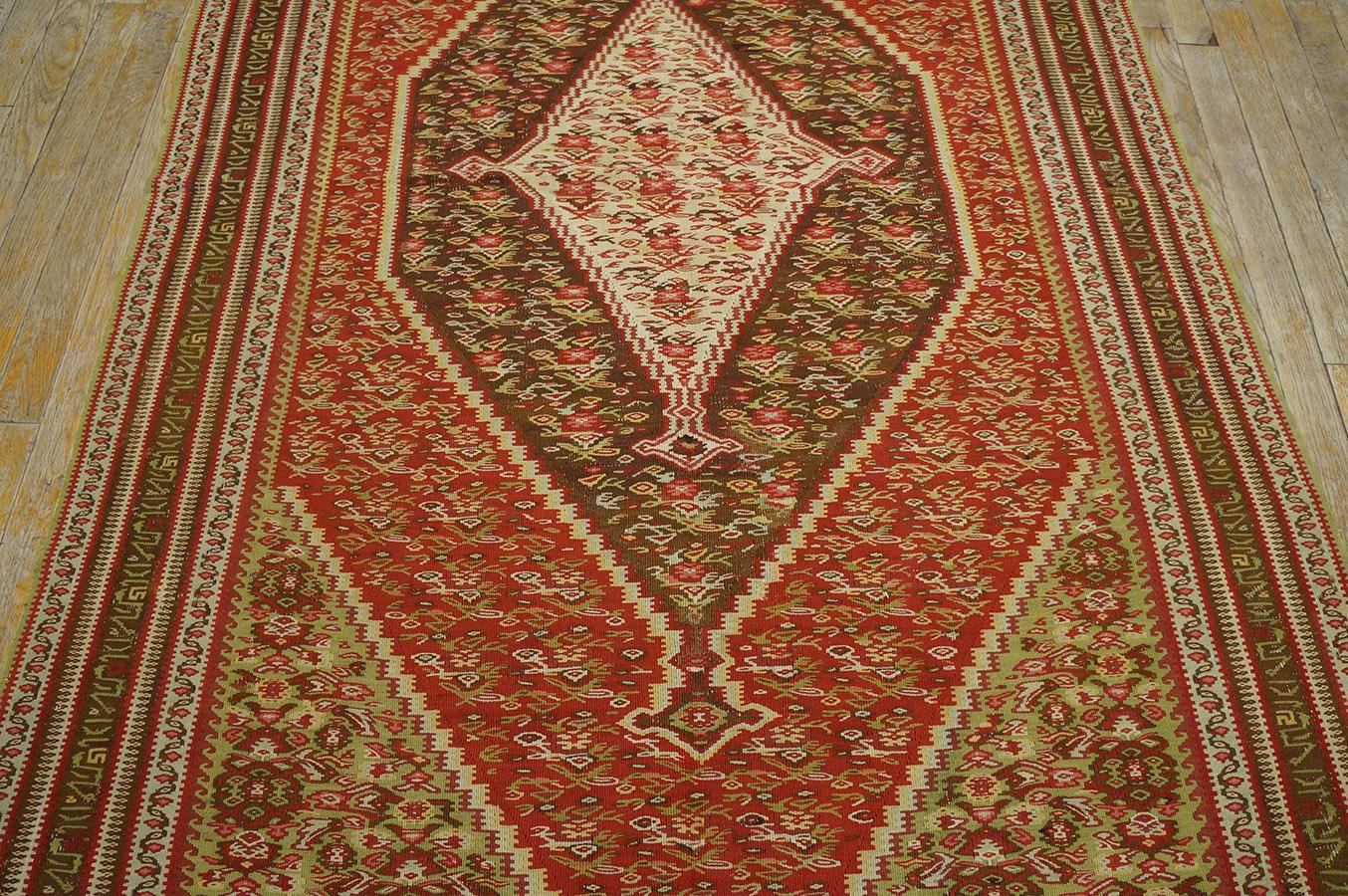 Early 20th Century Antique Kilim Senneh Rug For Sale