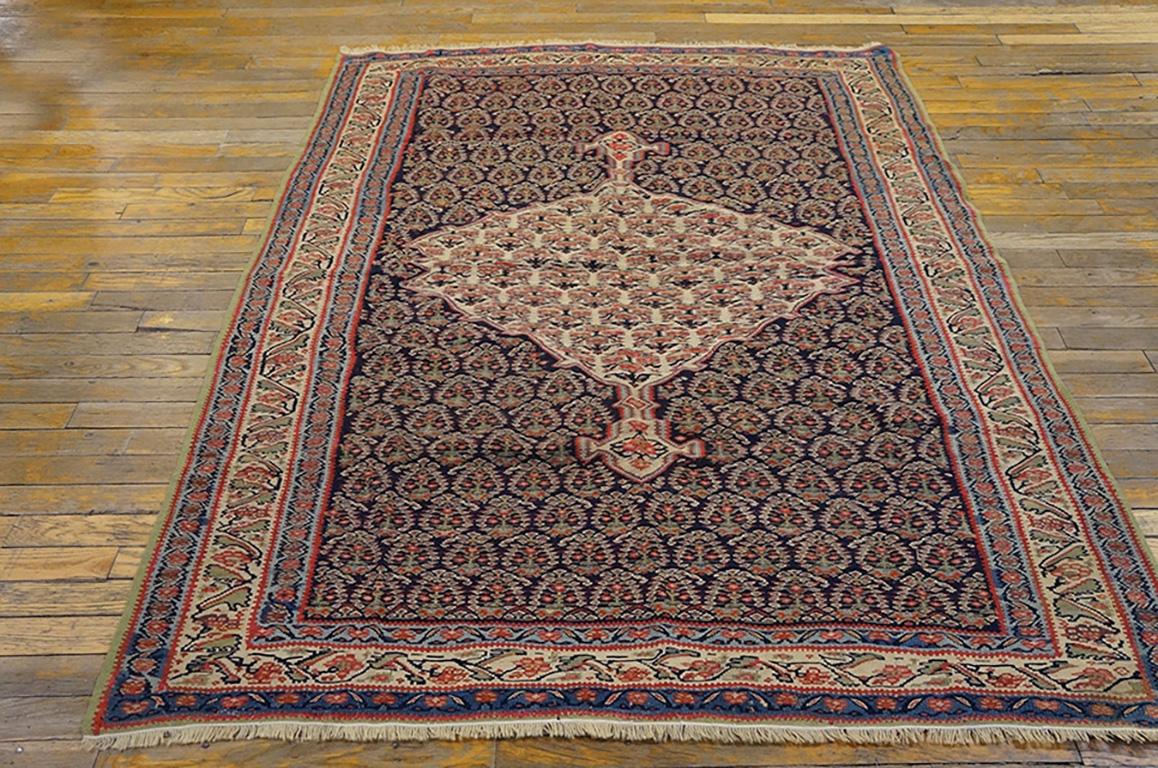 Hand-Woven 19th Century W. Persian Senneh Kilim ( 4'3