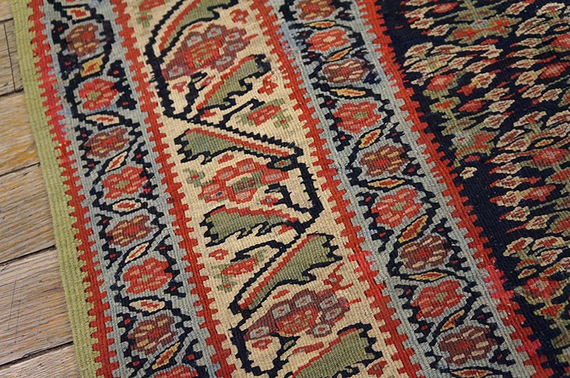 Kilim persiano Senneh del XIX secolo W. ( 4'3