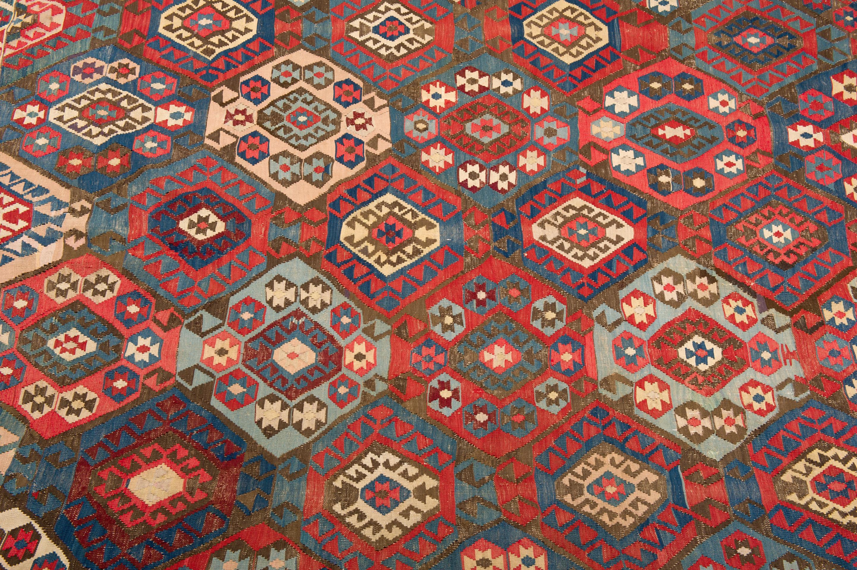 Hand-Woven Large Antique Kilim Shirvan For Sale