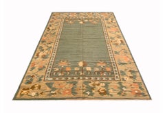 Antique Kilims Bessarabian Kilim Area Rug Handmade Green Wool Rug