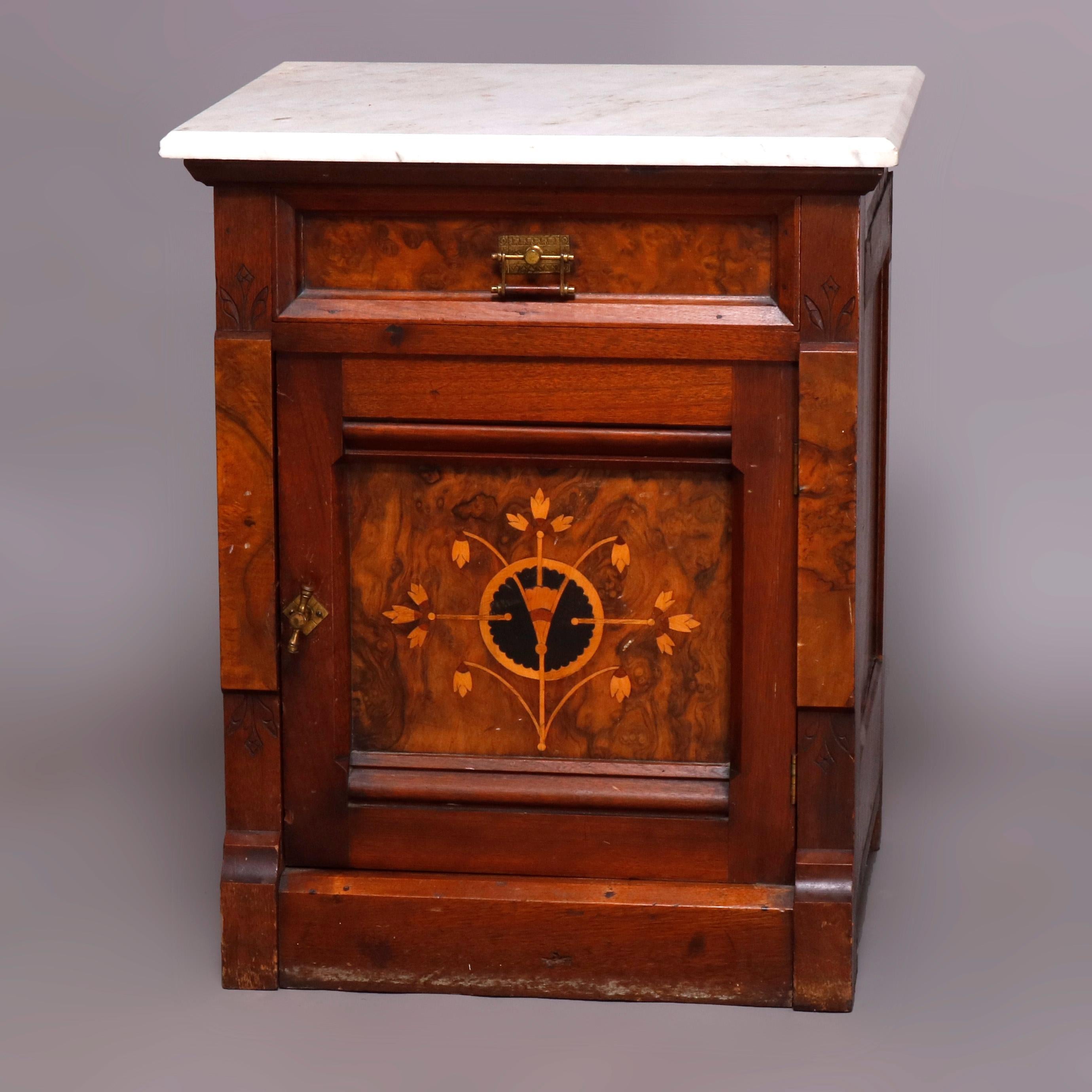 Antique Kimbel & Cabus Carved Walnut, Burl and Marquetry Bedroom Suit 8