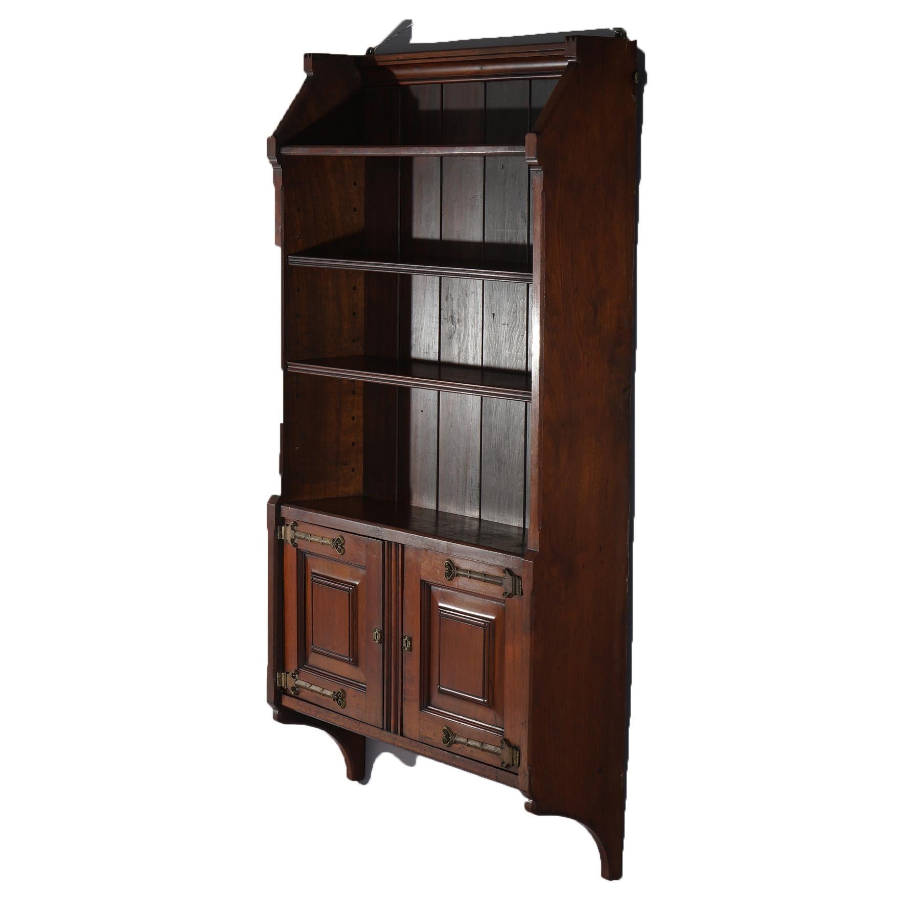 Aesthetic Movement Antique Kimble & Cabus Aesthetic Walnut Hanging Bookcase Circa 1890 For Sale