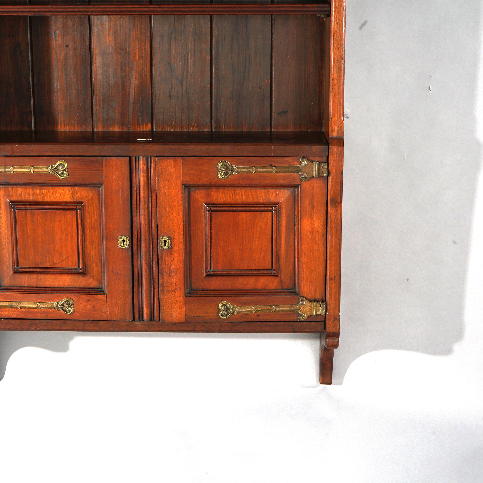 Carved Antique Kimble & Cabus Aesthetic Walnut Hanging Bookcase Circa 1890 For Sale