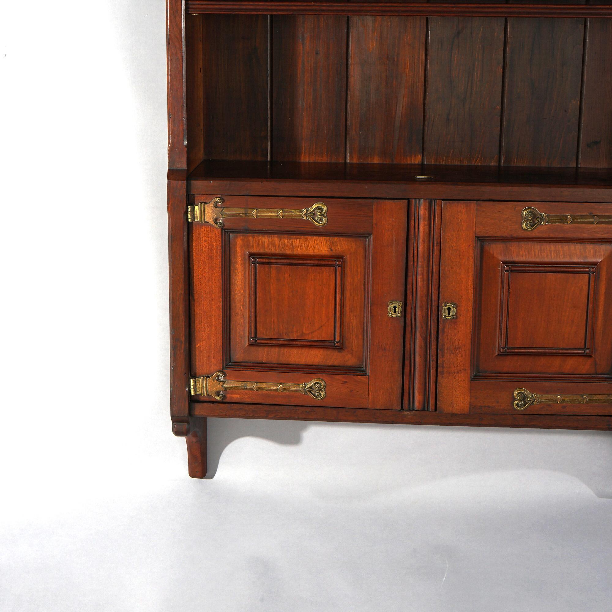 Antique Kimble & Cabus Aesthetic Walnut Hanging Bookcase Circa 1890 In Good Condition For Sale In Big Flats, NY