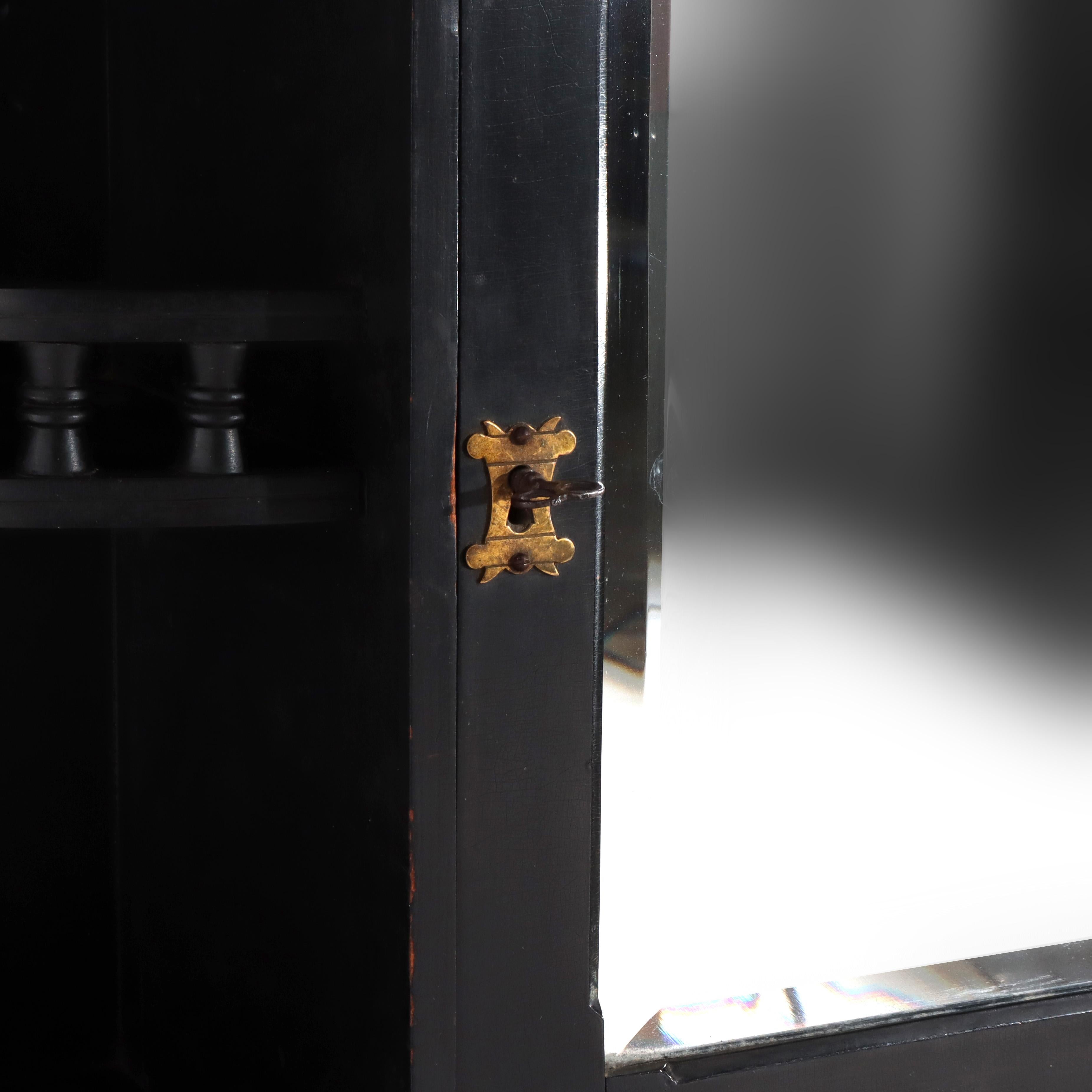 Cabinet mural ancien Kimble & Cabus attr Aesthetic Movement ébonisé c1870 en vente 2