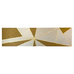Antique kimono textile art "Geometry ~Kintsugi~" by ikasu Japan