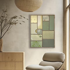 Antique kimono textile art " Kobachi ~ Green Collection ~" by ikasu Japan