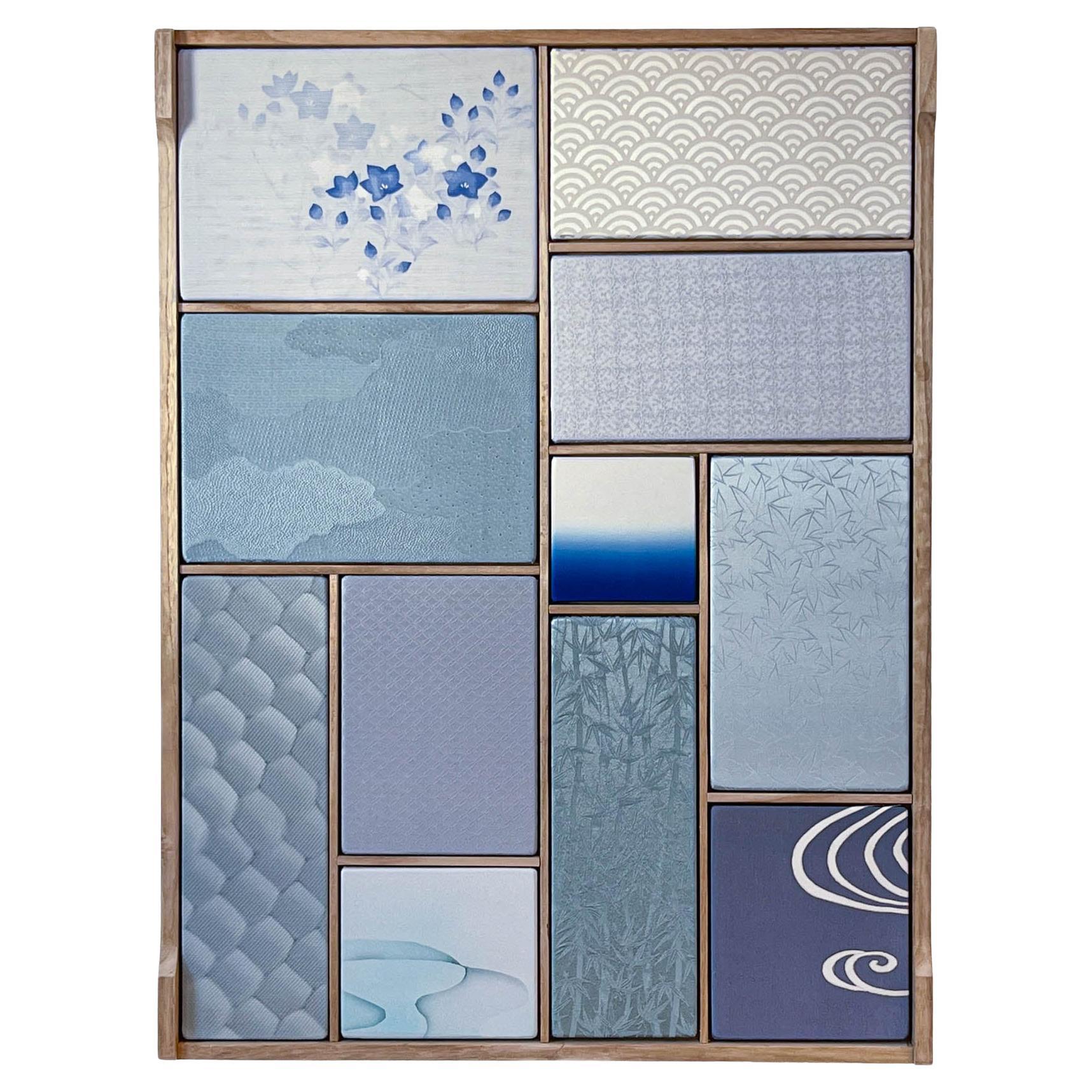 Art textile antique Kobachi ~Marine Collection~ de ikasu Blue, Japon