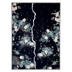 Antique kimono textile art " Plum Blossom Night ~Resilience~ " by ikasu  Japan