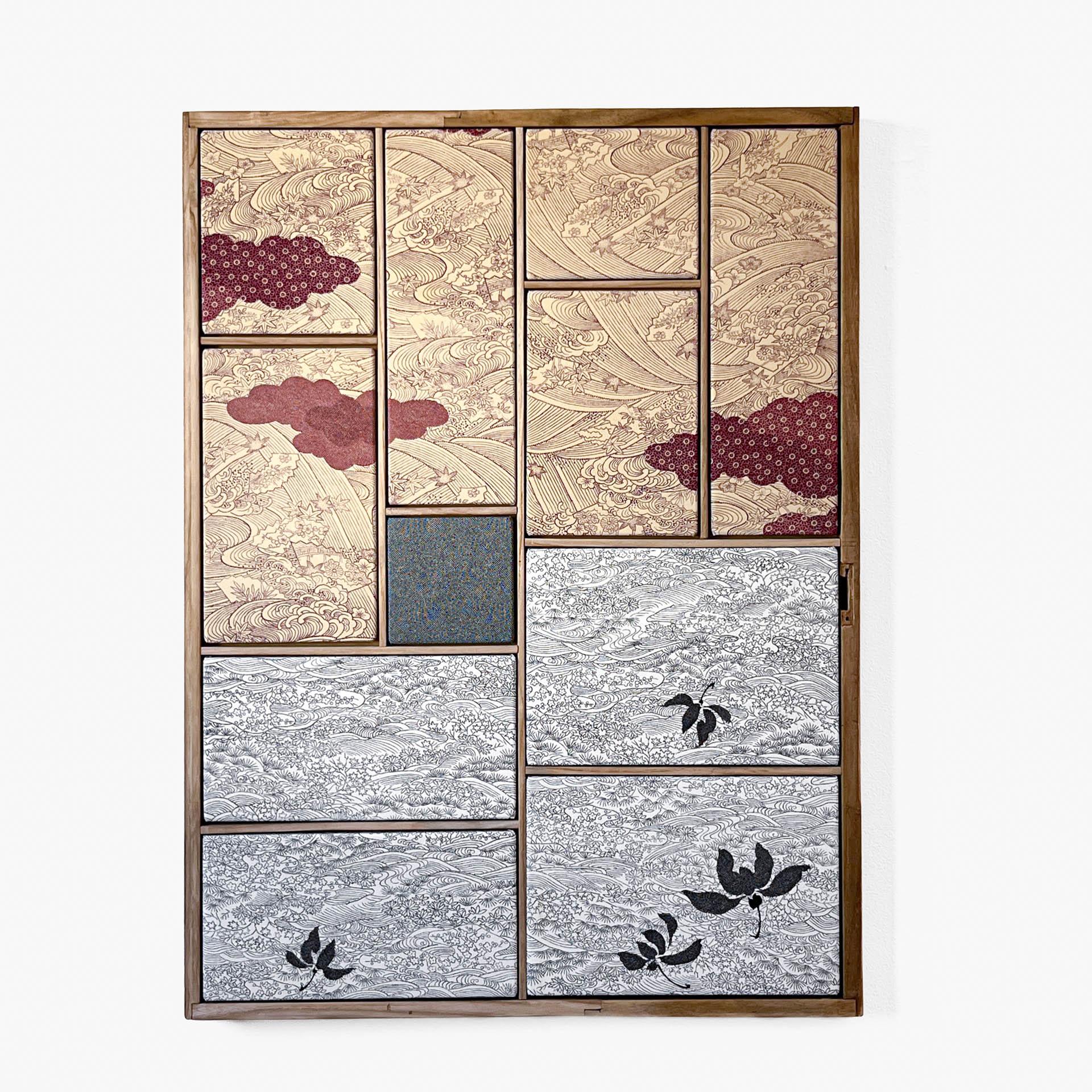Japonisme Antique kimono textile art 