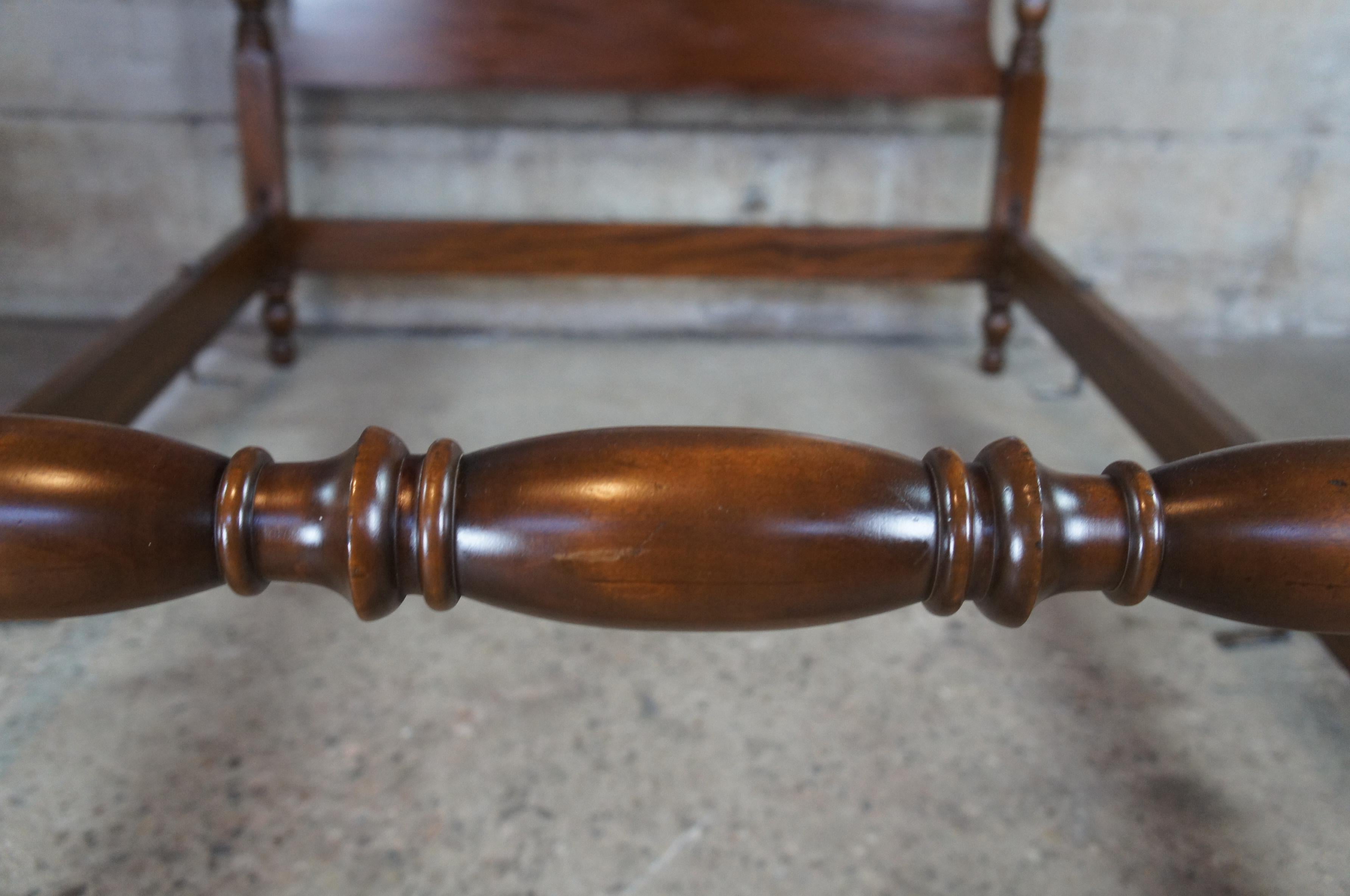 Antique Kindel Mahogany Full Size Cannonball 4 Poster Double Bed Salem Finish In Good Condition In Dayton, OH