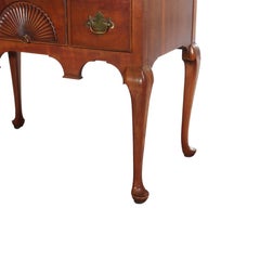 Antique Kindel Queen Anne Style Cherry 11 Drawer Chest With Carved Shell c1930