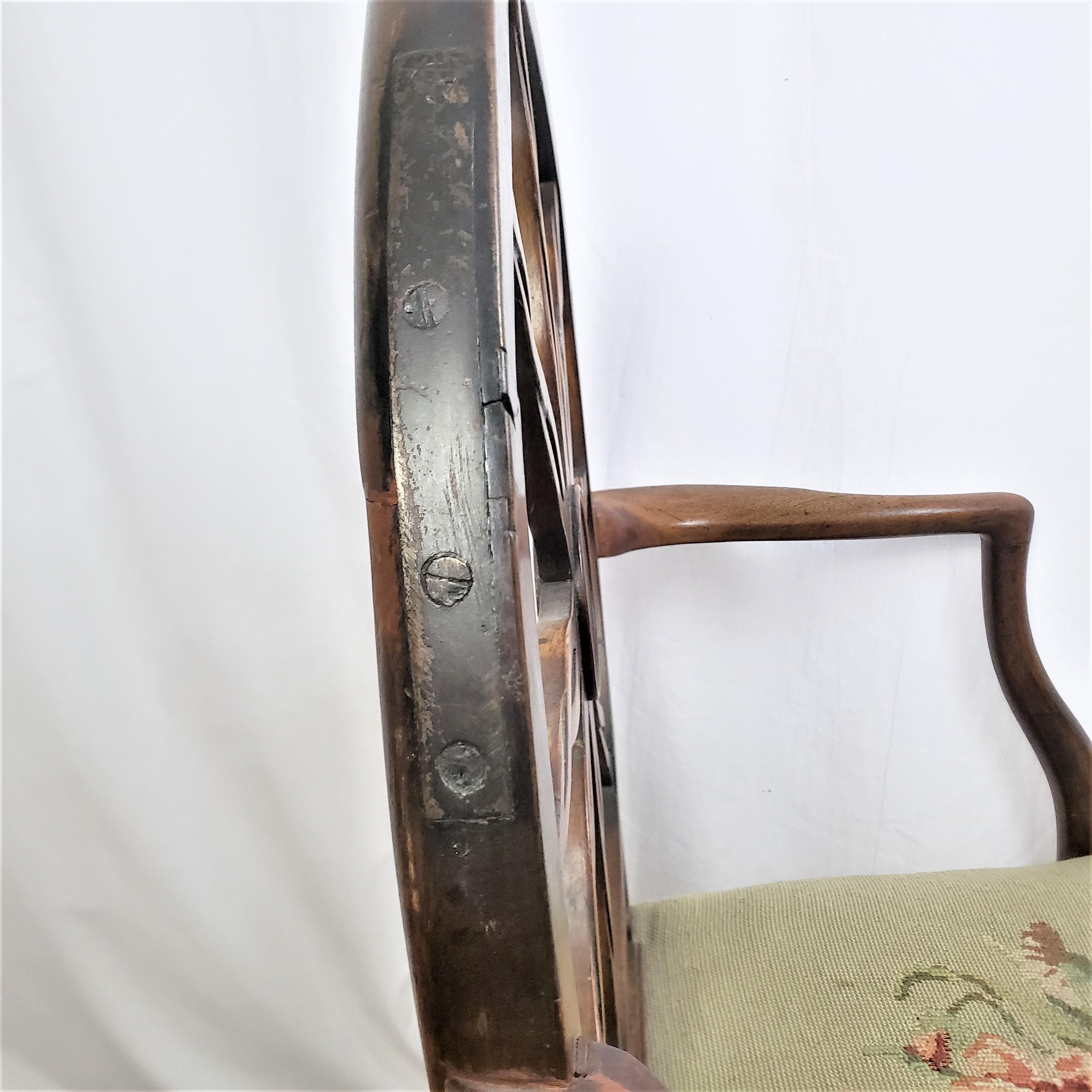 Antike König George III Periode Wheelelback Armchair oder Side Chair Frame im Angebot 5