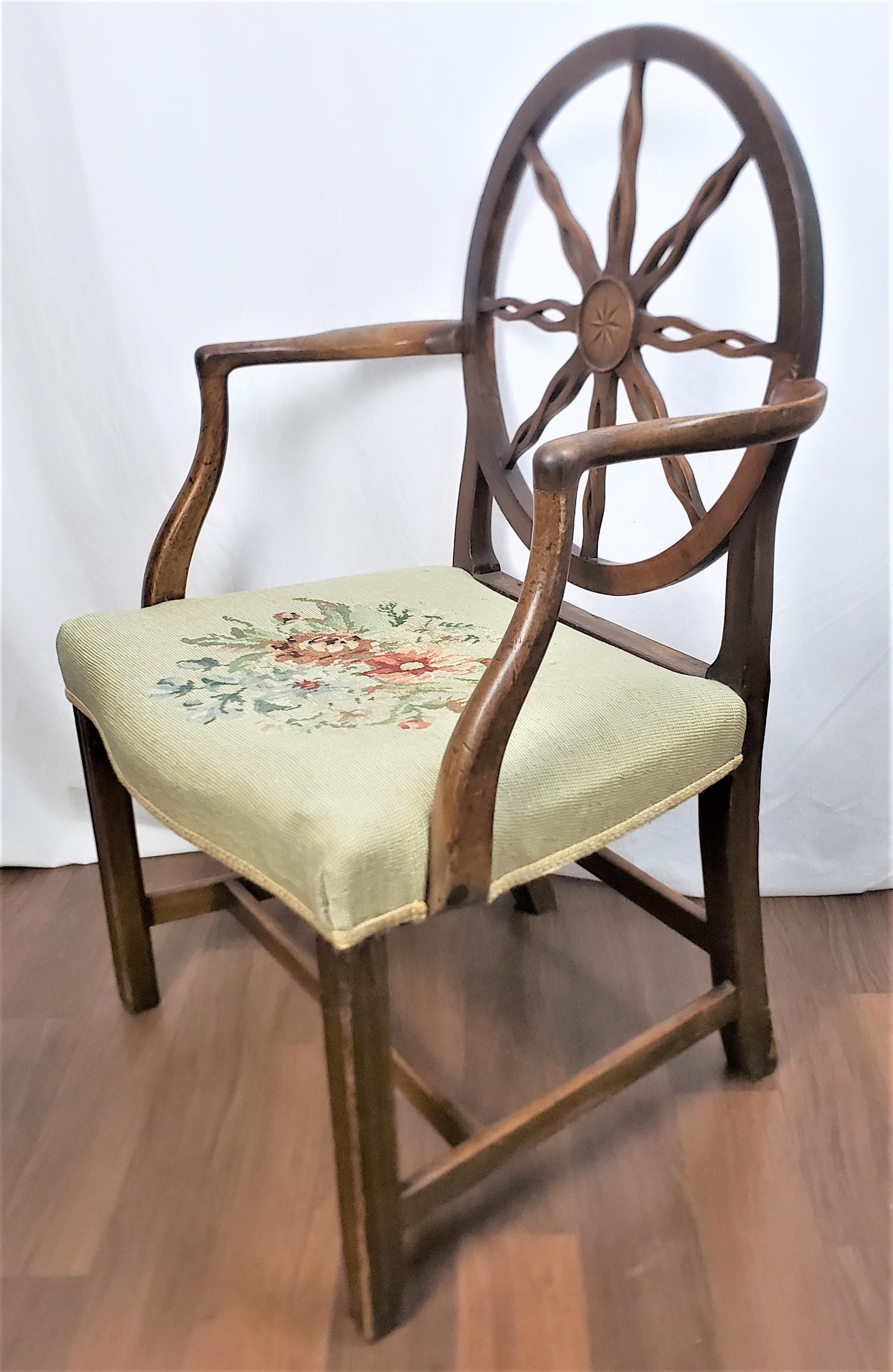 Antike König George III Periode Wheelelback Armchair oder Side Chair Frame (George III.) im Angebot