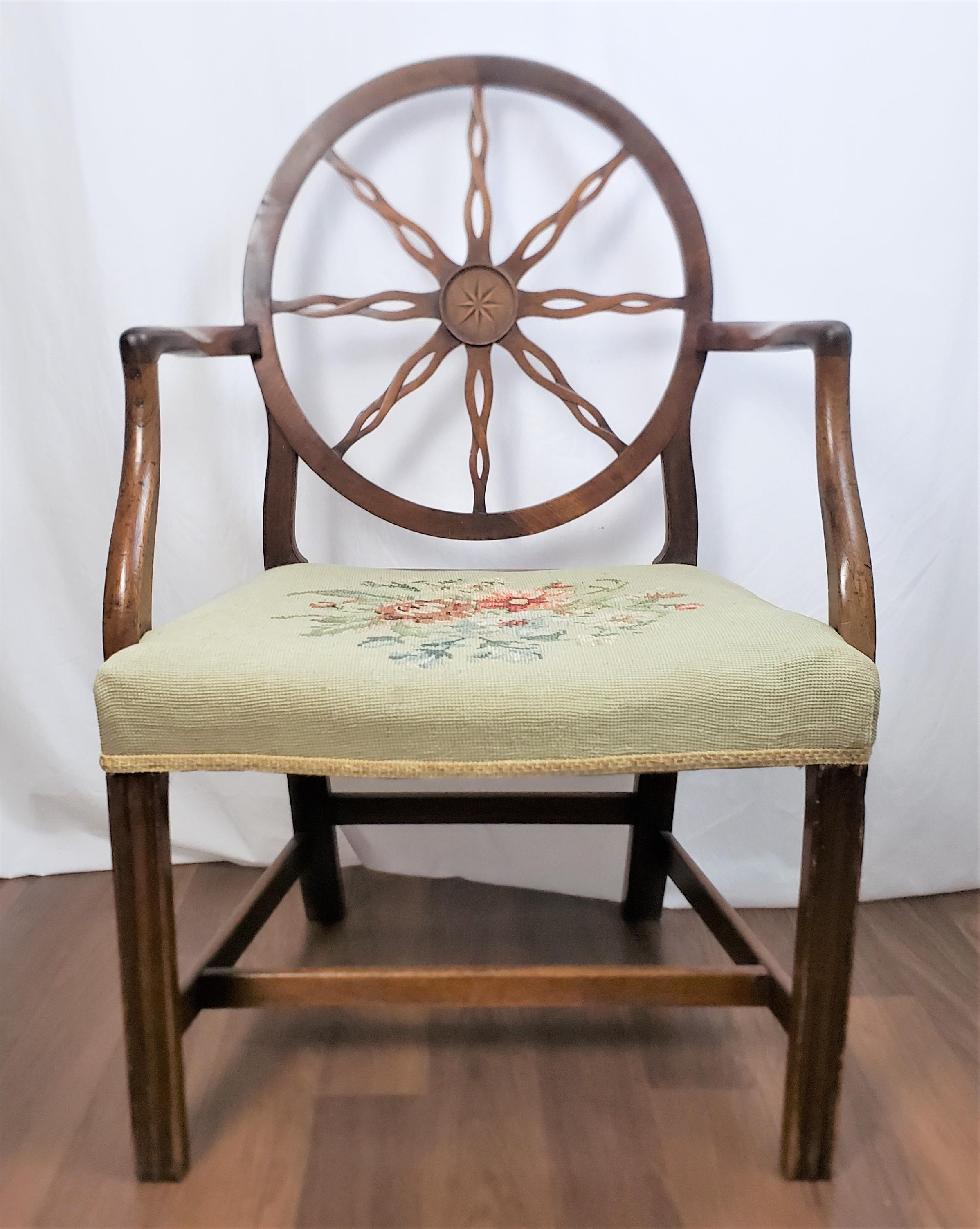 English Antique King George III Period Wheelback Armchair or Side Chair Frame For Sale