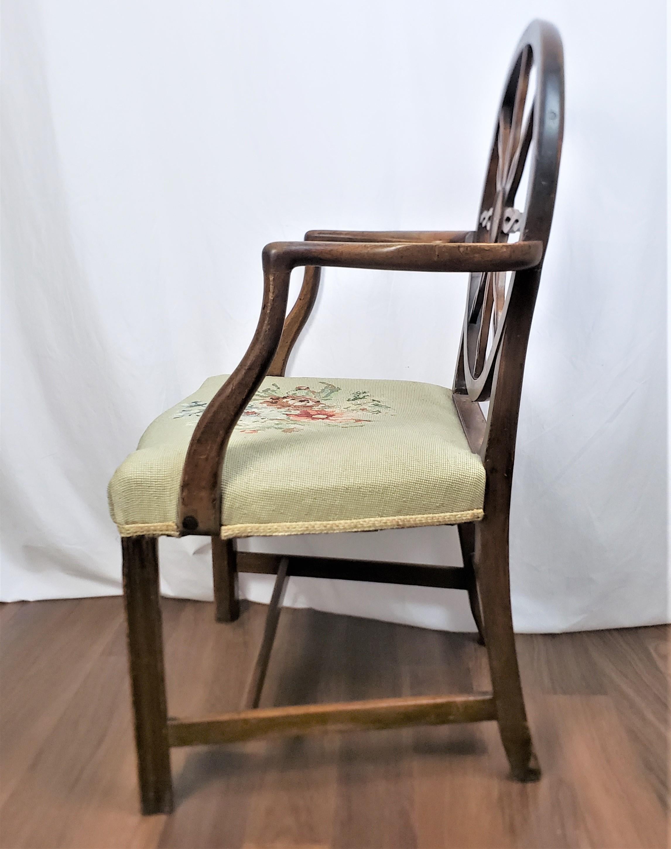 Antike König George III Periode Wheelelback Armchair oder Side Chair Frame (Handgefertigt) im Angebot