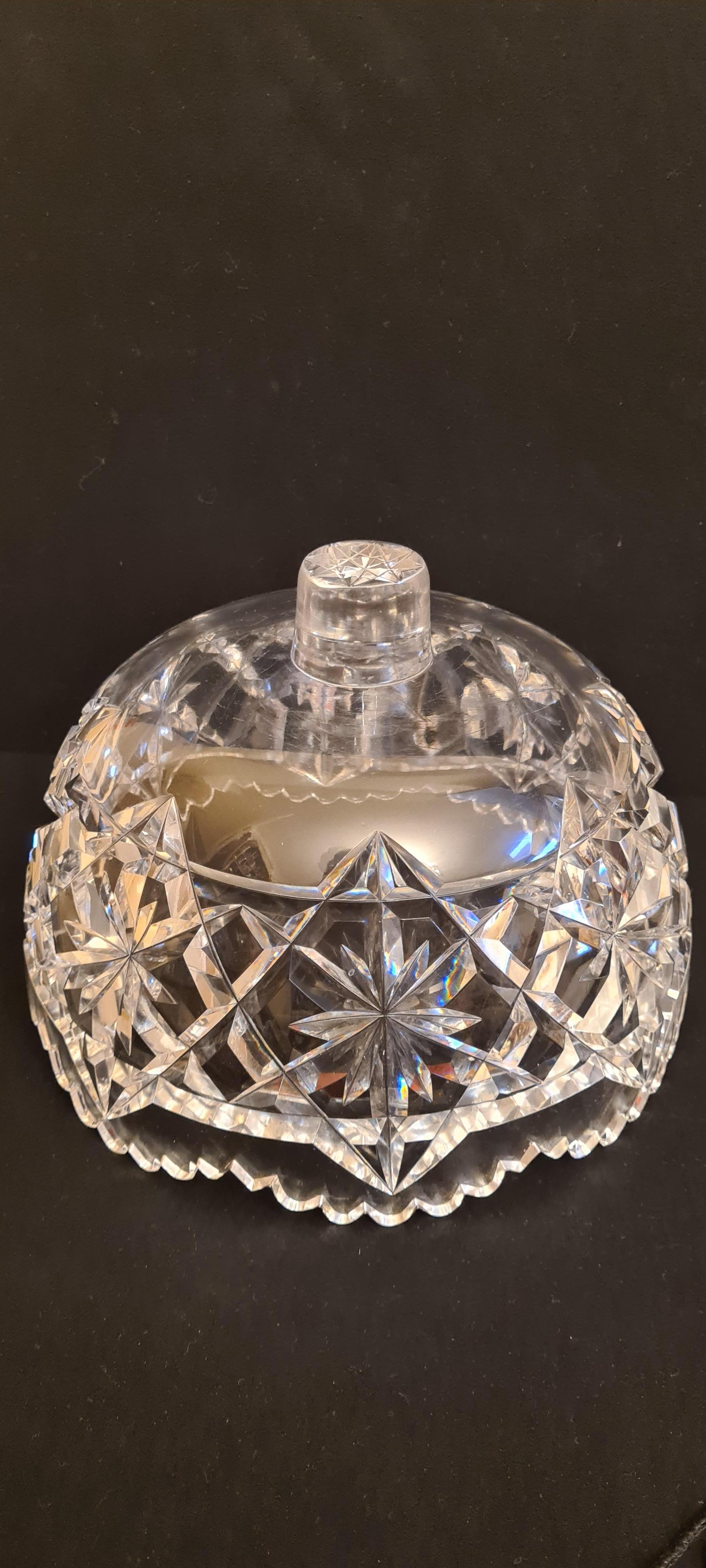 Late 19th Century Antique  large American  brilliant Cut Crystal Punch Bowl by Hawkes For Sale