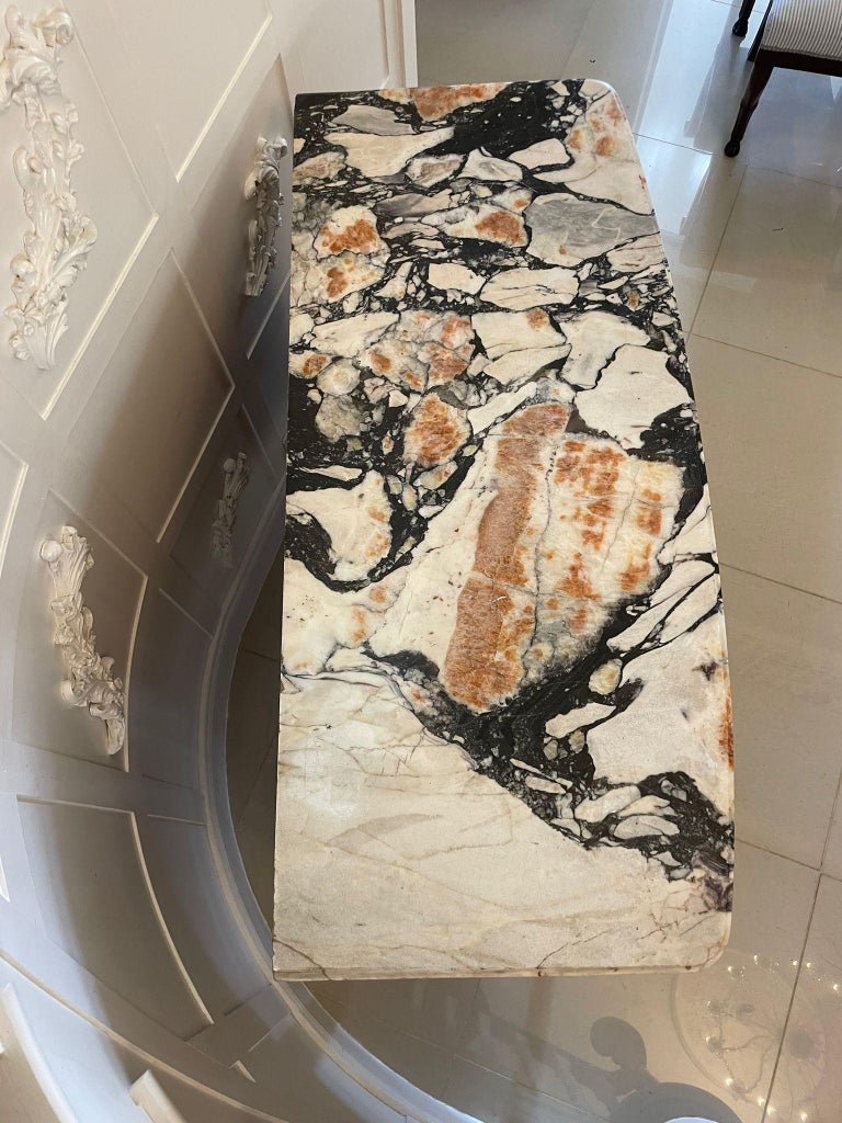 Antique Kingwood and Marquetry Inlaid Marble Top Commode/Chest of ...