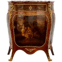 Antique Kingwood, Gilt Bronze and Vernis Martin Side Cabinet