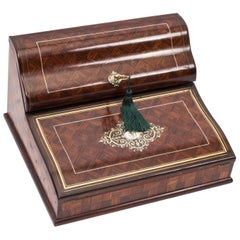 Antique Kingwood Writing Slope Stationary Cabinet by Paul Sormani, 19th Century