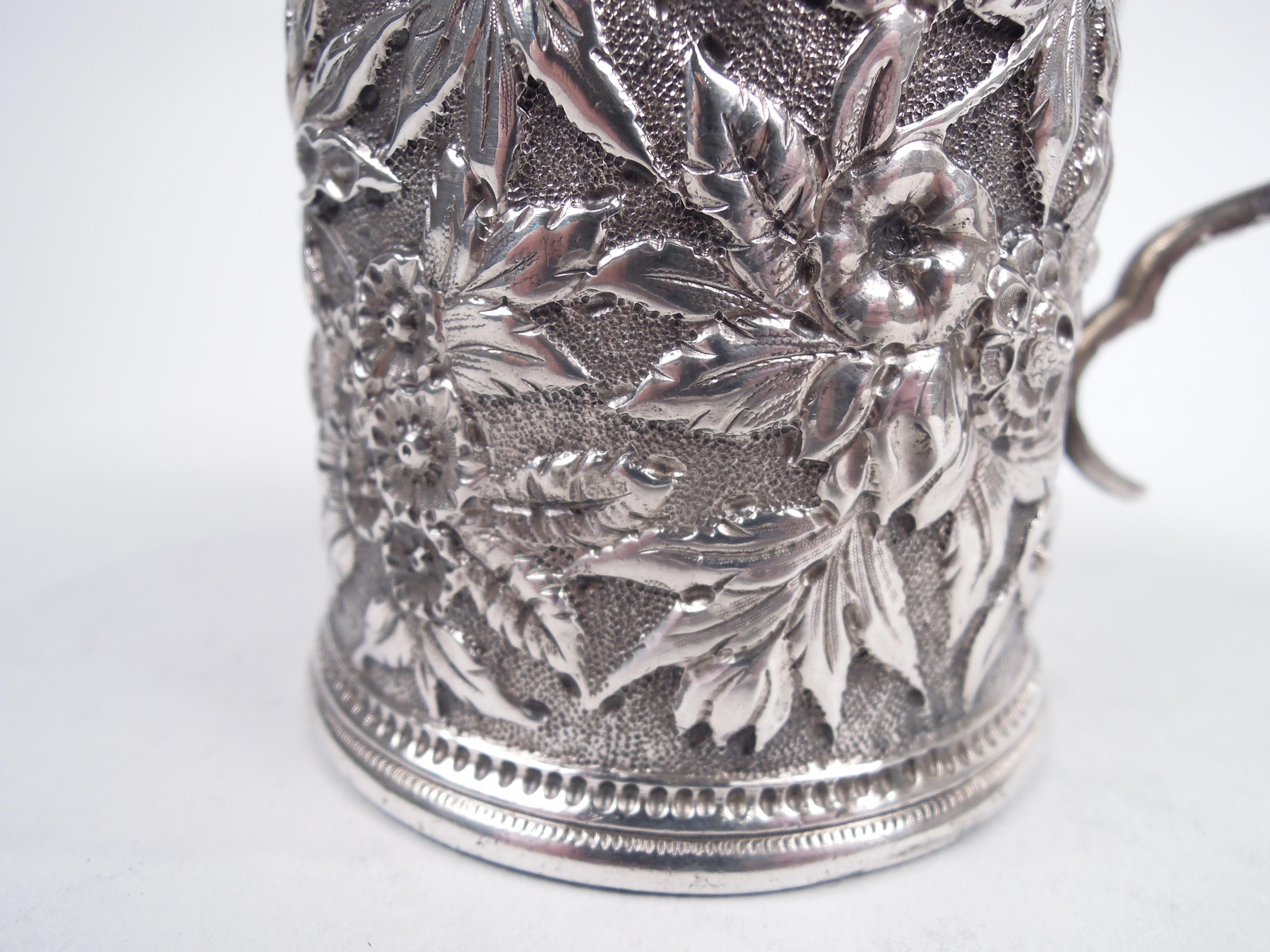 Antique Kirk Baltimore Repousse Silver Baby Cup For Sale 3
