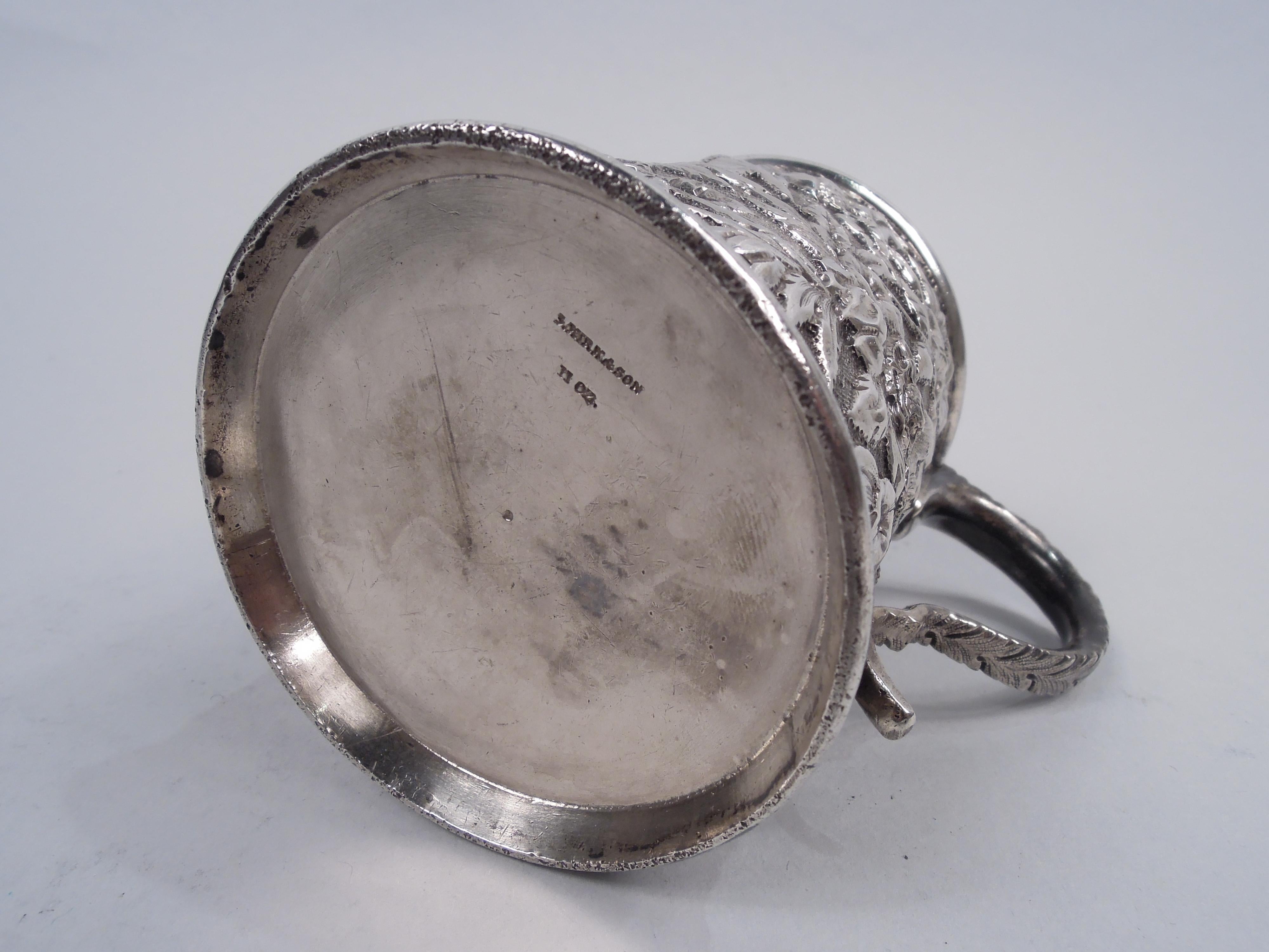 Antique Kirk Baltimore Repousse Silver Baby Cup For Sale 4