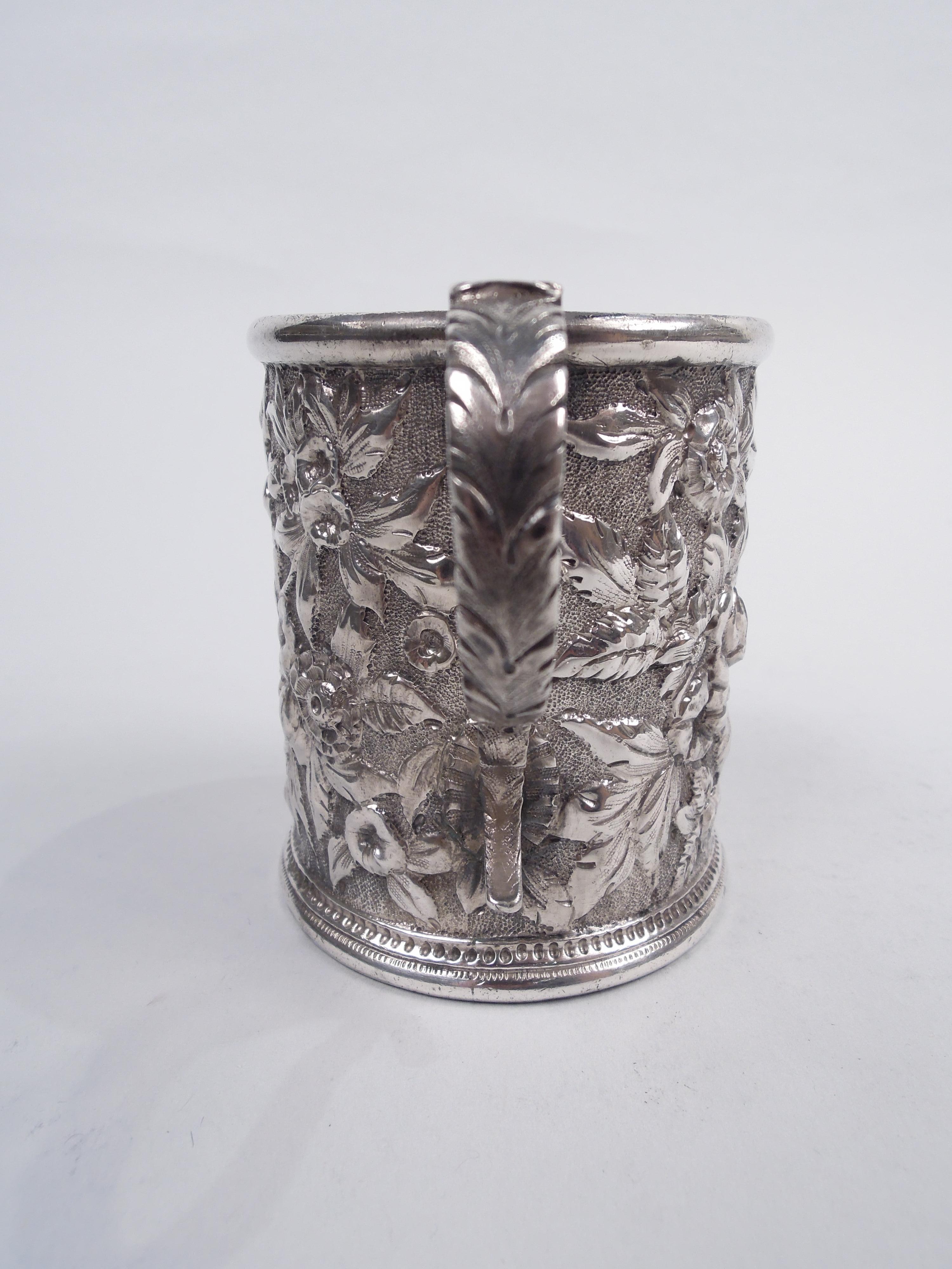 Repoussé Antique Kirk Baltimore Repousse Silver Baby Cup For Sale
