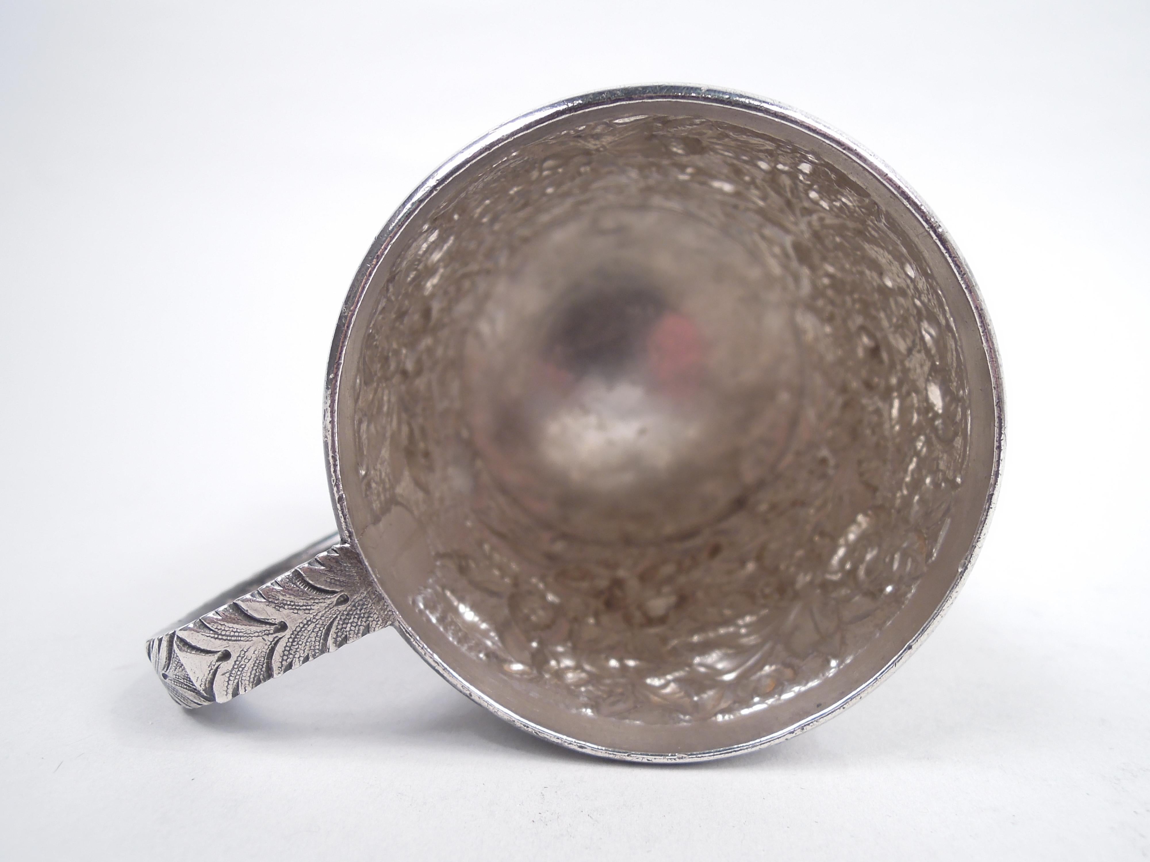 19th Century Antique Kirk Baltimore Repousse Silver Baby Cup For Sale