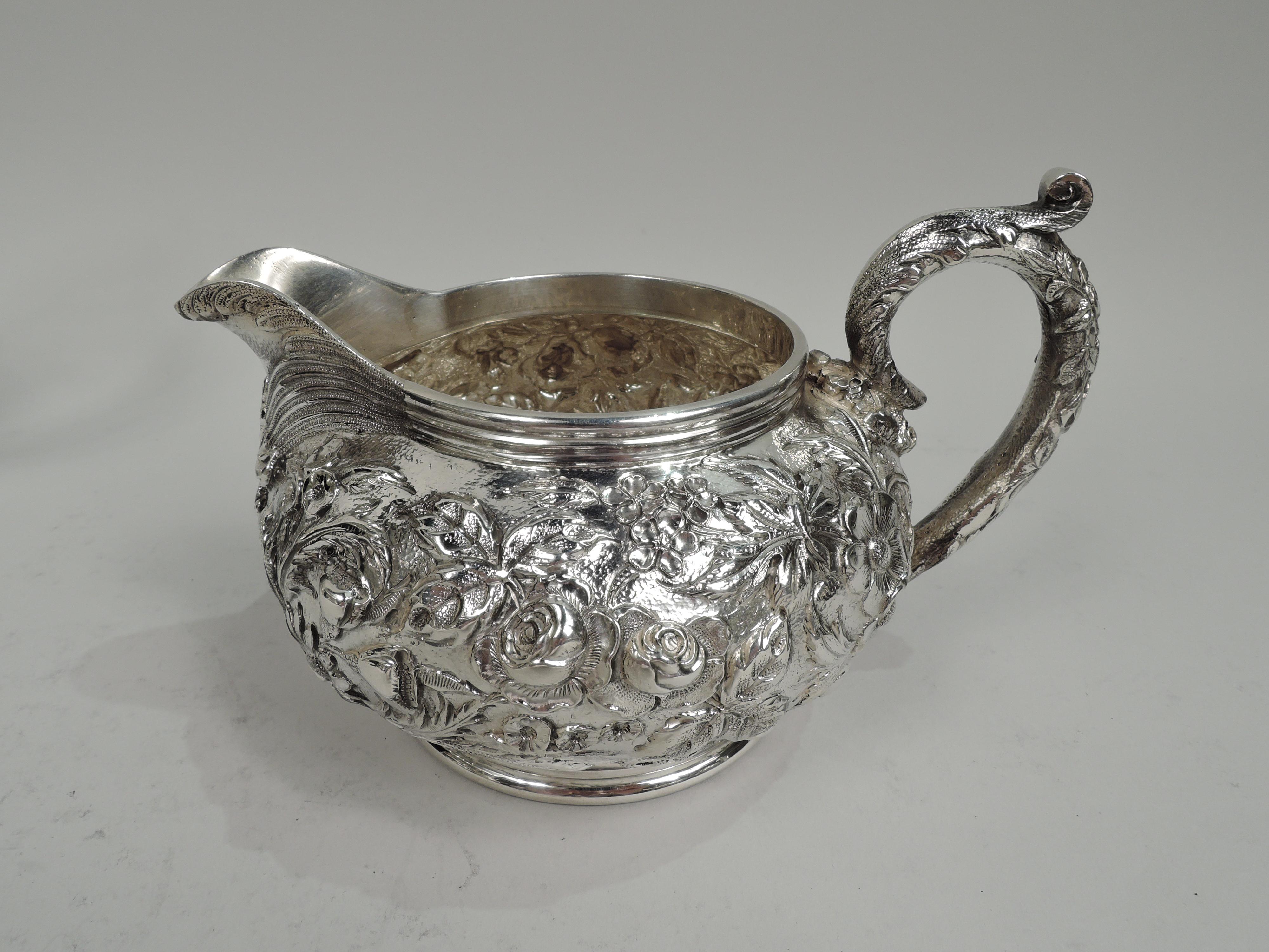 Antique Kirk Baltimore Repousse Sterling Silver 5-Piece Coffee & Tea Set 2