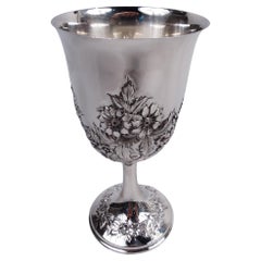 Antique Kirk Baltimore Repousse Sterling Silver Goblet