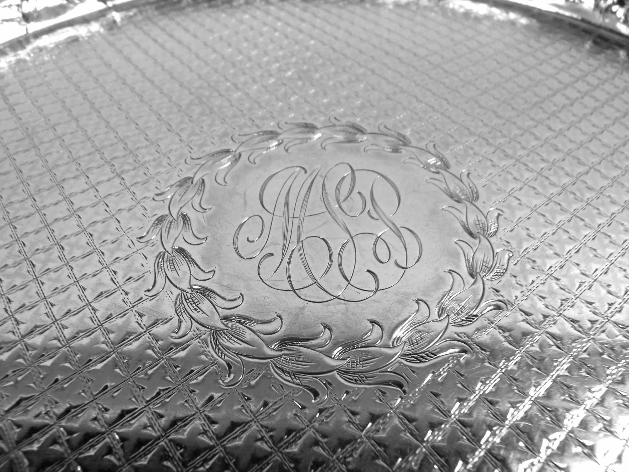 20th Century Antique Kirk Baltimore Repousse Tower & Flower Pictorial Salver For Sale