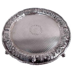 Antique Kirk Baltimore Repousse Tower & Flower Pictorial Salver