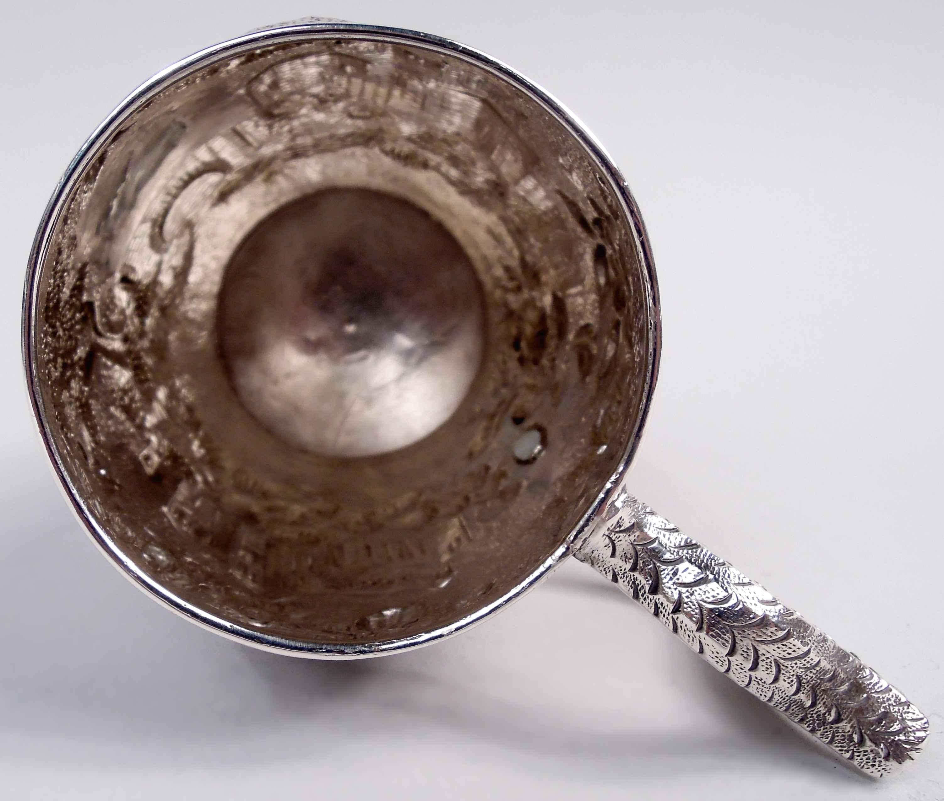 XIX secolo Antica tazza per bambini Kirk Baltimore in argento a forma di fiore e di torre in vendita