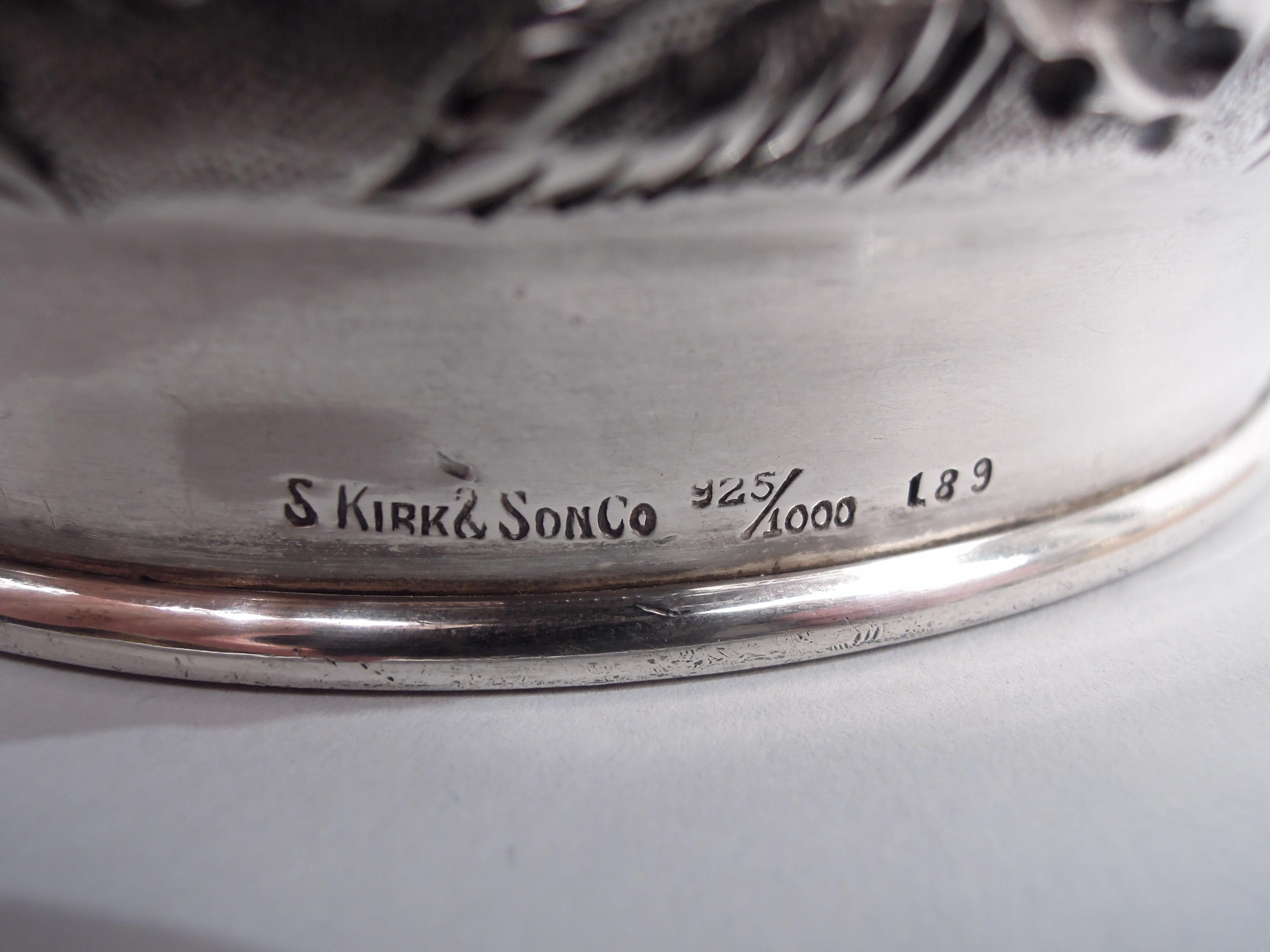 Antikes Kirk Edwardian Sterling Silber & geschliffenes Glas Tabak JAR im Angebot 4